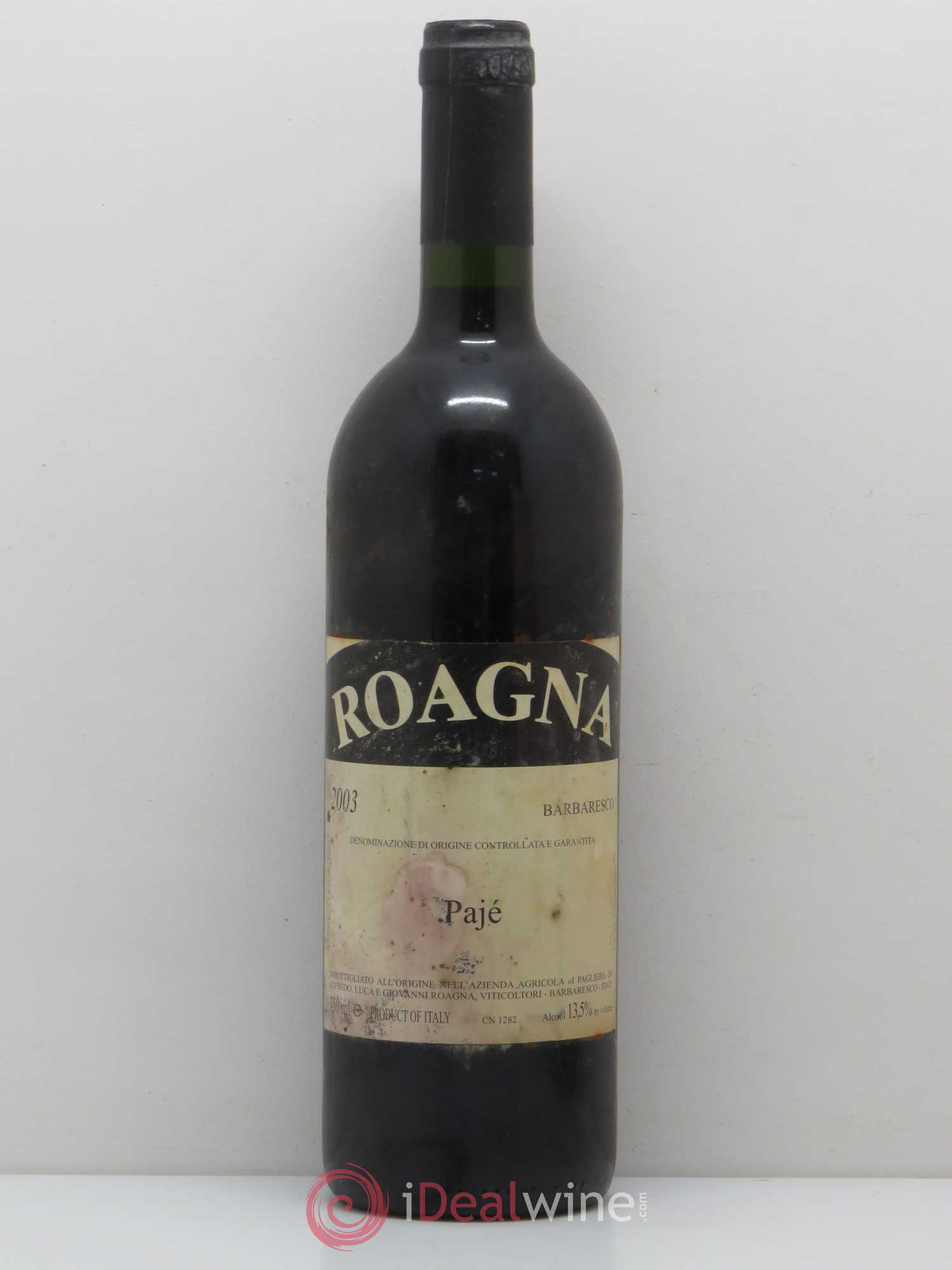 Barbaresco DOCG Pajè Roagna 2003 - Lot de 1 bouteille - 0