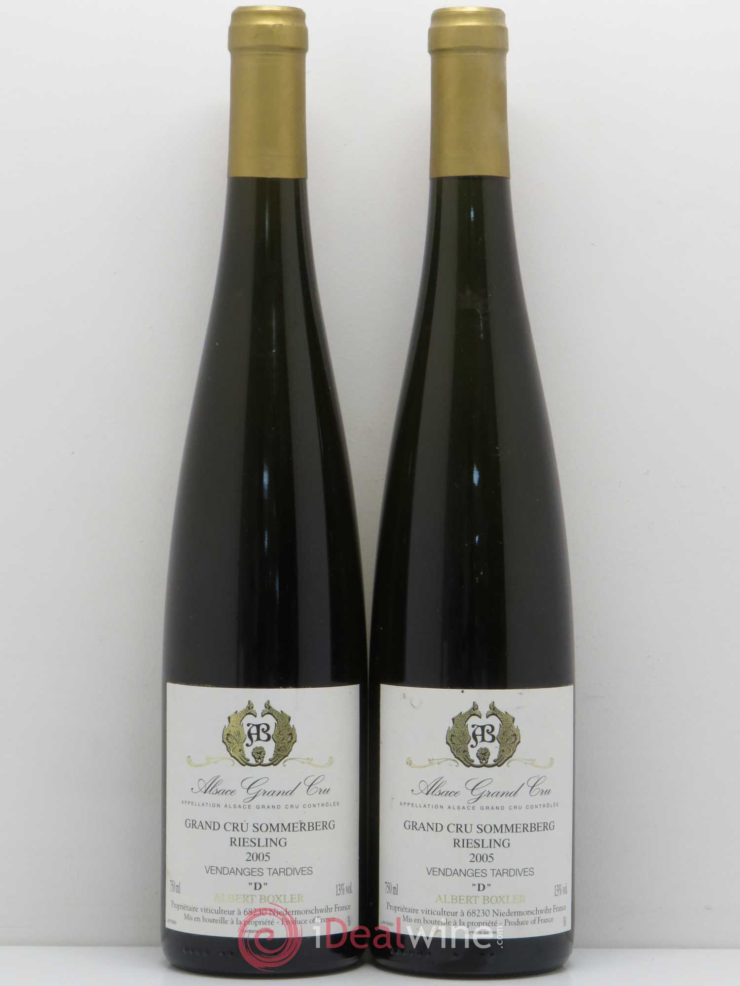 Riesling Grand Cru Sommerberg vendanges tardives Cuvee D Domaine Boxler 2005 - Posten von 2 Flaschen - 0