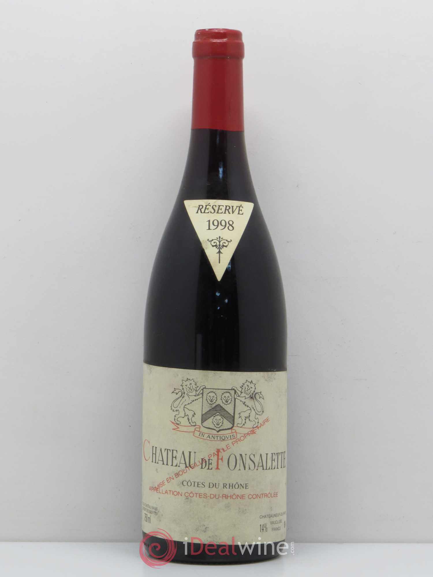 Côtes-du-Rhône Château de Fonsalette Emmanuel Reynaud 1998 - Lot de 1 bouteille - 0