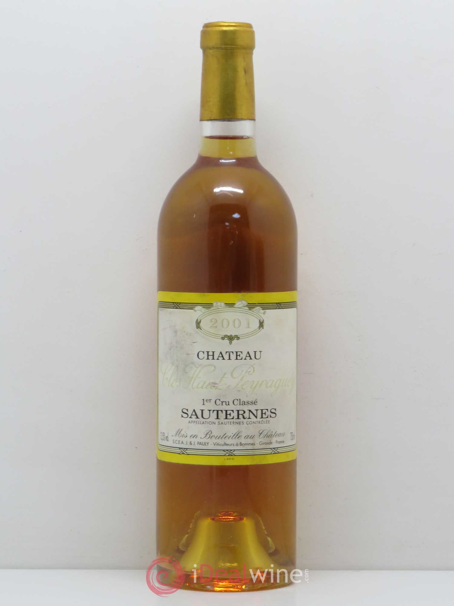Clos Haut-Peyraguey 1er Grand Cru Classé 2001 - Lotto di 1 bottiglia - 0