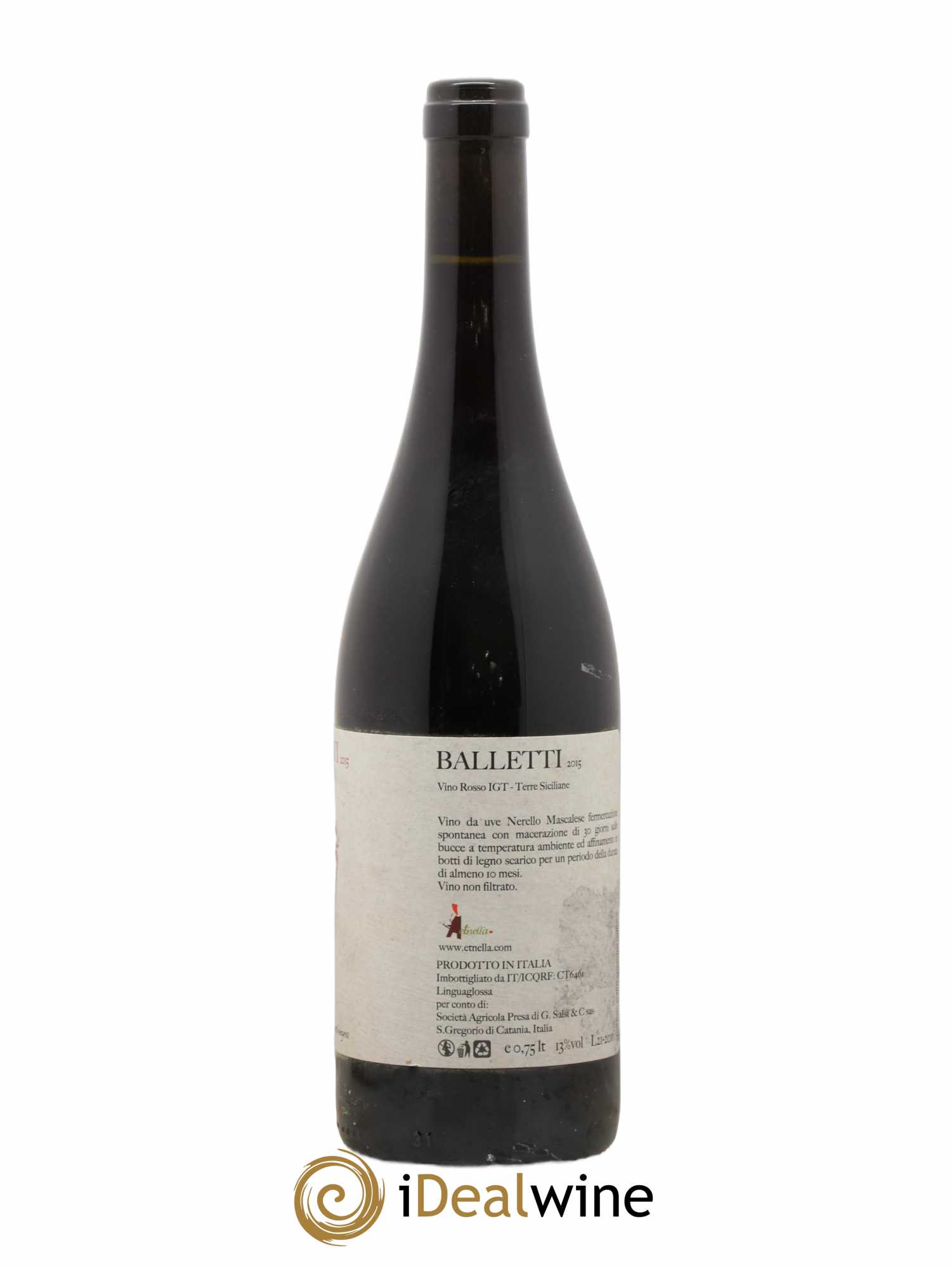 Italie Sicile Balletti Etnella Davide Bentivegna 2015 - Posten von 1 Flasche - 1