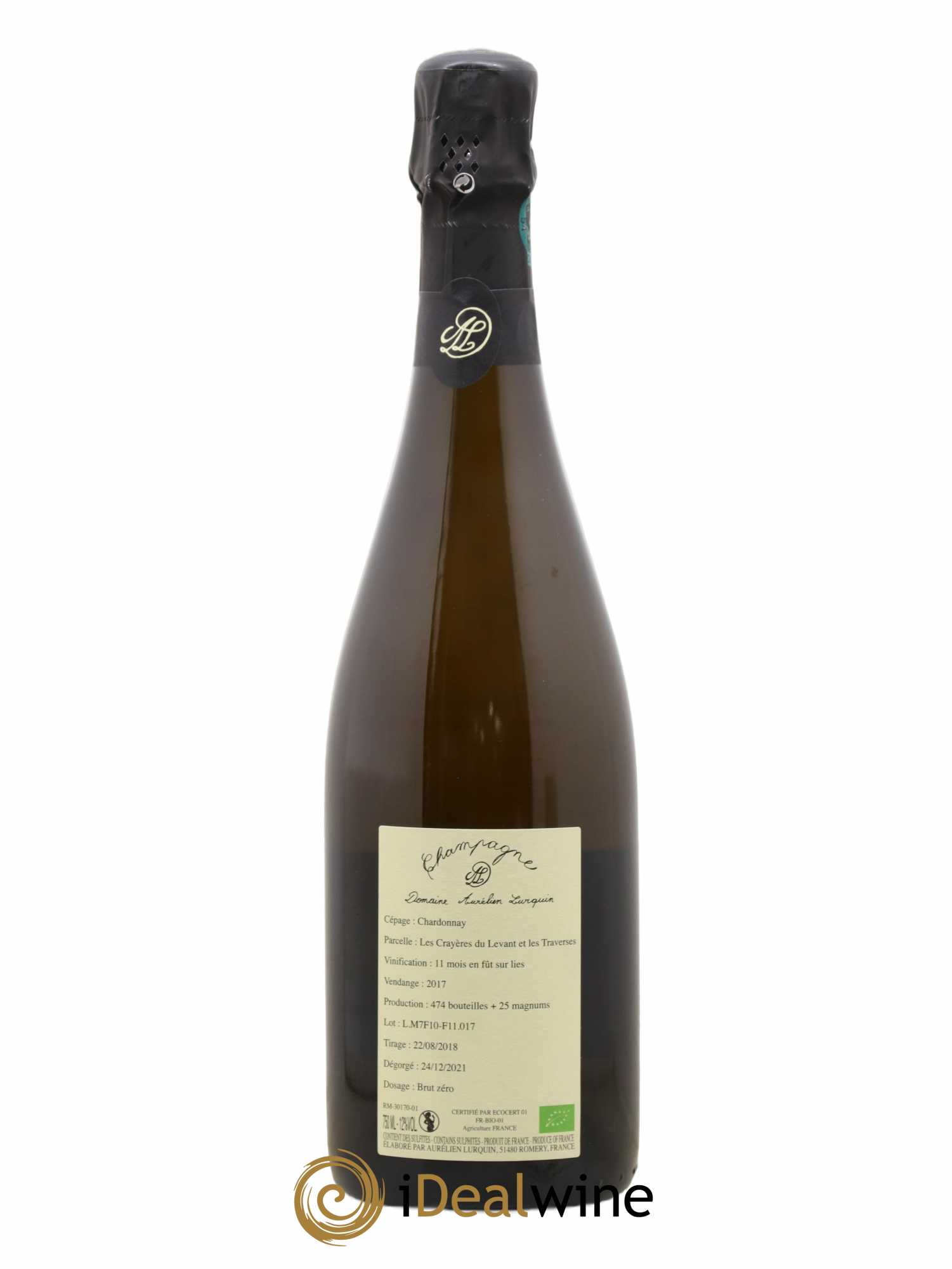 Chardonnay Aurélien Lurquin Les Crayères du Levant et les Traverses 2017 - Lot de 1 bouteille - 1