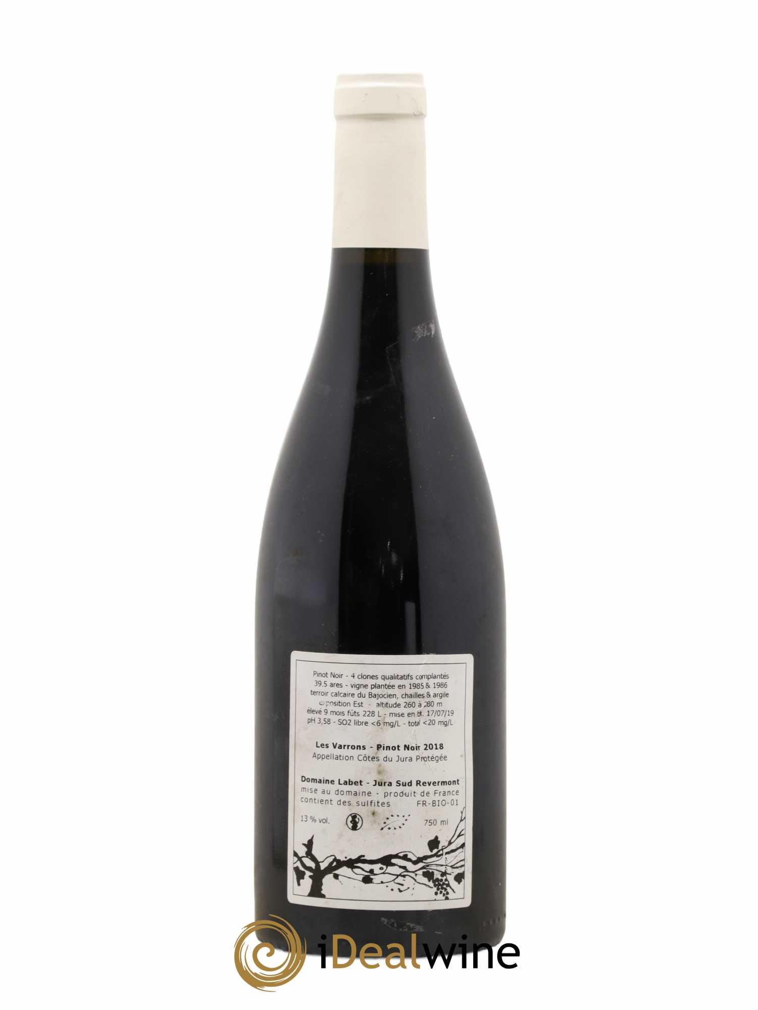 Côtes du Jura Pinot Noir Les Varrons Sélection Massale Romain - Julien - Charline Labet Sélection Clonale 2018 - Lot de 1 bouteille - 1