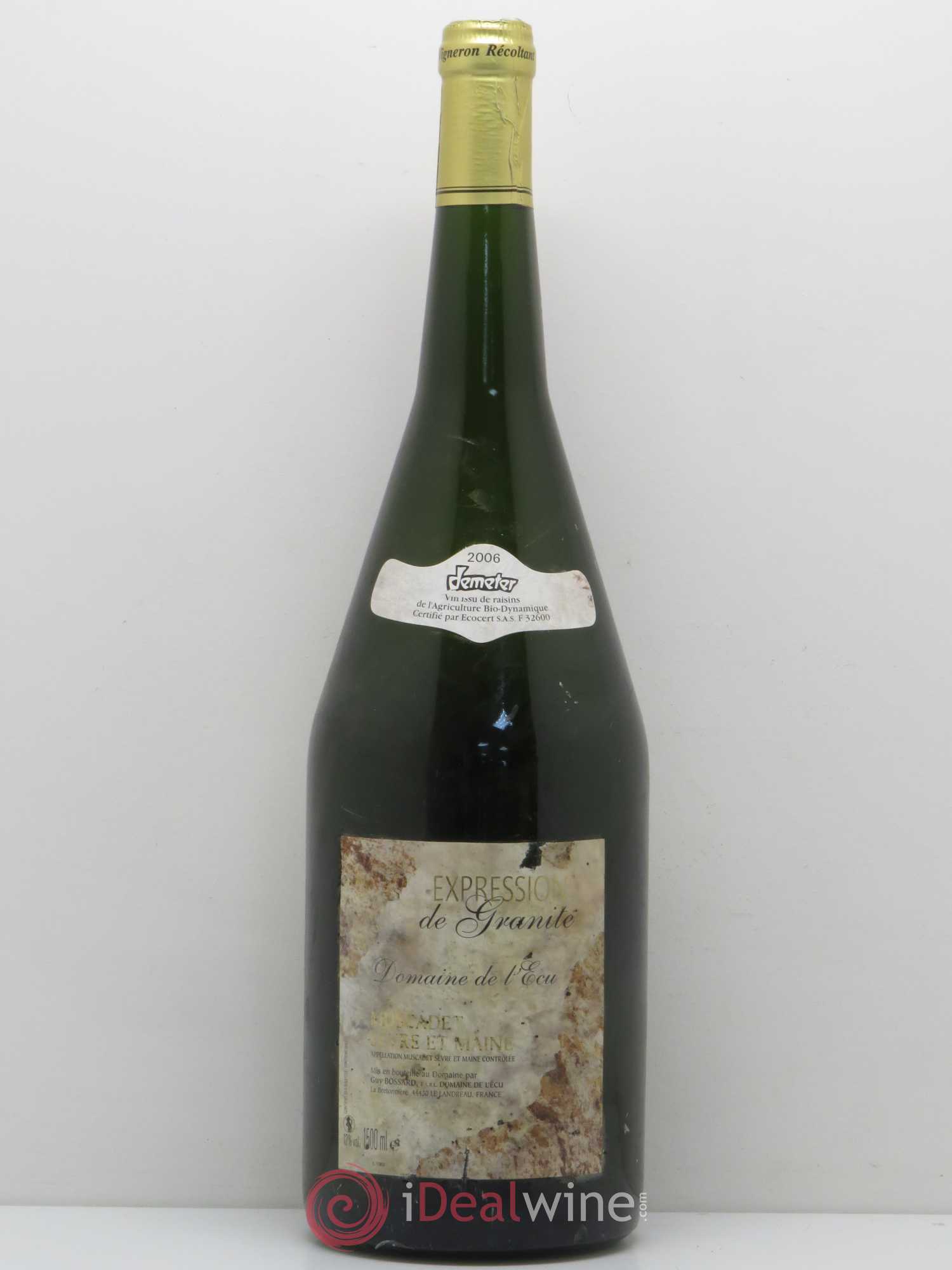 Vin de France (anciennement Muscadet-Sèvre-et-Maine) Expression de Granite Domaine de L'Ecu 2006 - Lot de 1 magnum - 0