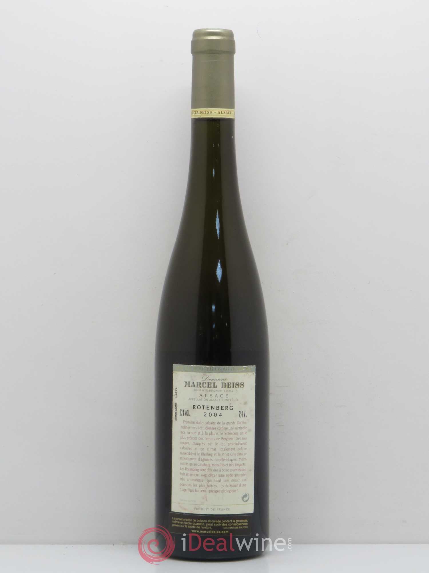 Alsace Rotenberg La Colline rouge Marcel Deiss (Domaine) 2004 - Lot de 1 bouteille - 1