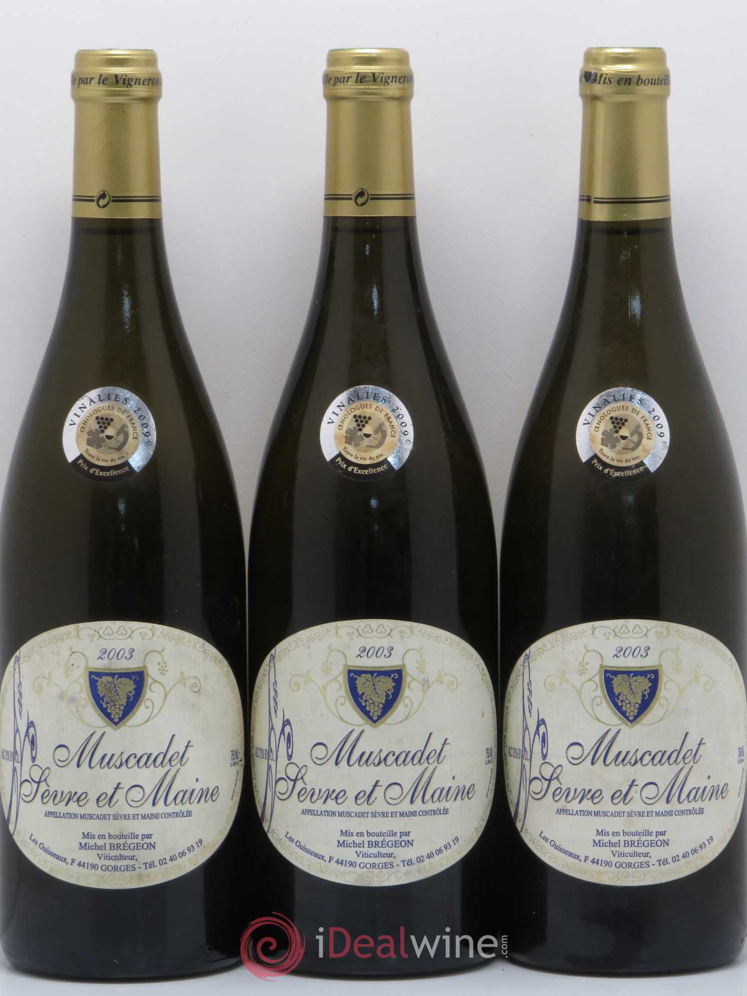 Muscadet-Sèvre-et-Maine André-Michel Bregeon (Domaine) 2003 - Lot de 3 bouteilles - 0