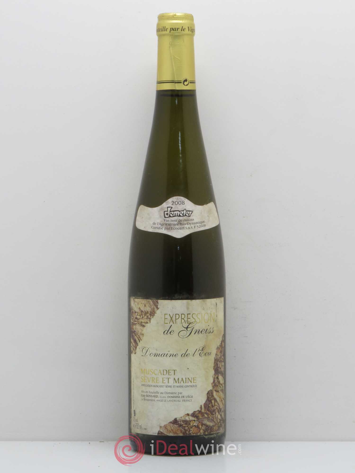 Muscadet-Sèvre-et-Maine Expression de Gneiss Domaine de L'Ecu 2008 - Lot de 1 bouteille - 0