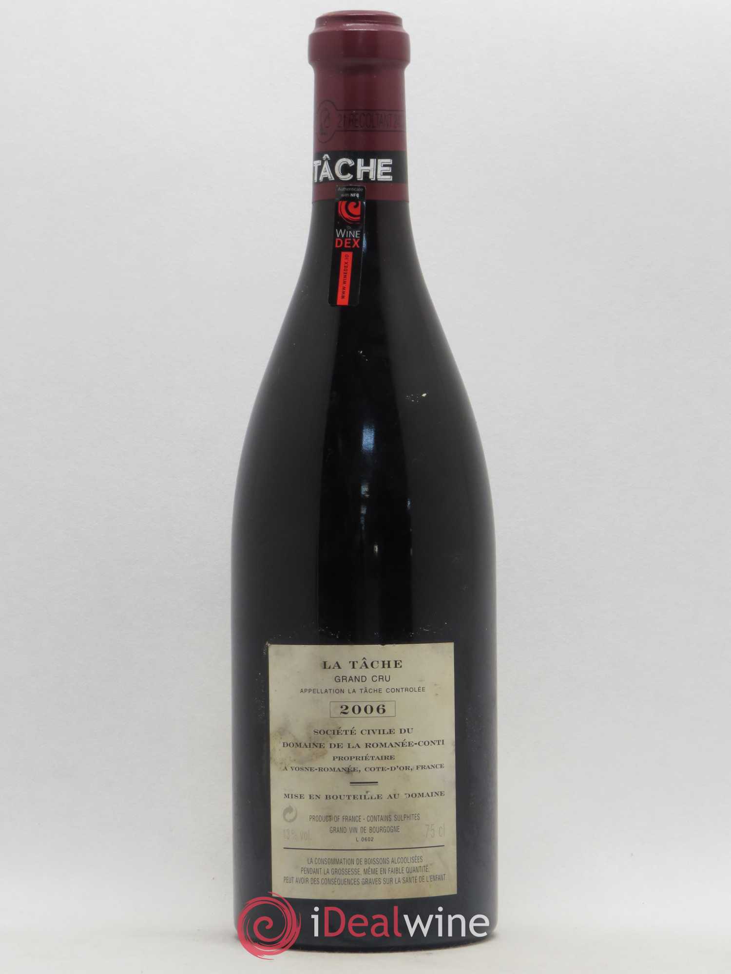 La Tâche Grand Cru Domaine de la Romanée-Conti 2006 - Lot de 1 bouteille - 1