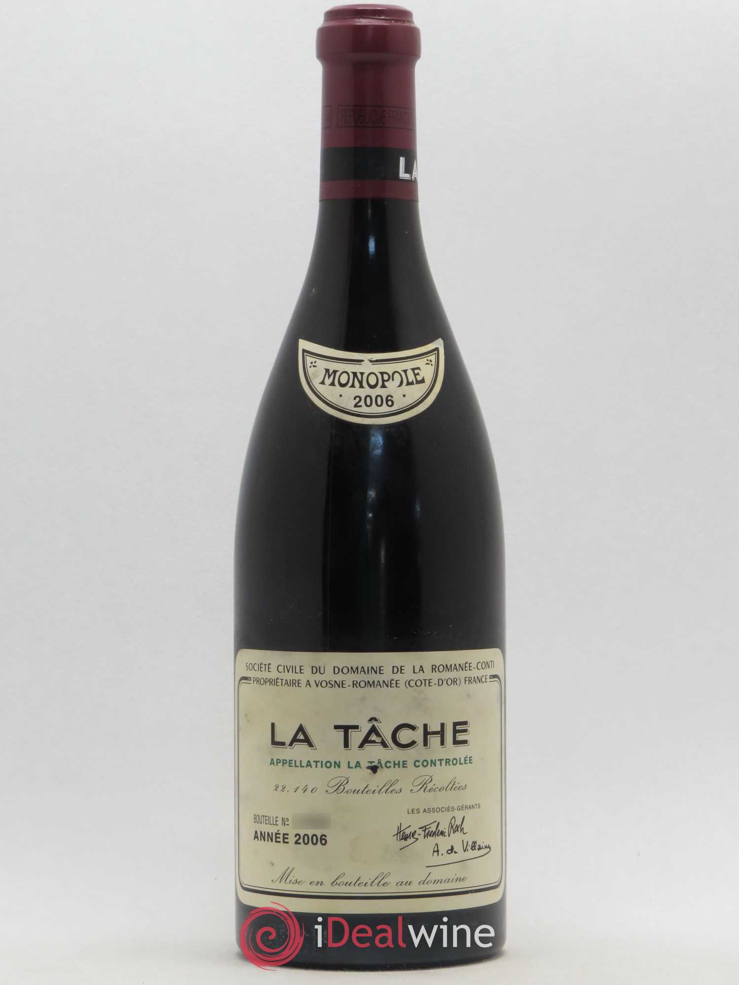 La Tâche Grand Cru Domaine de la Romanée-Conti 2006 - Lot de 1 bouteille - 0