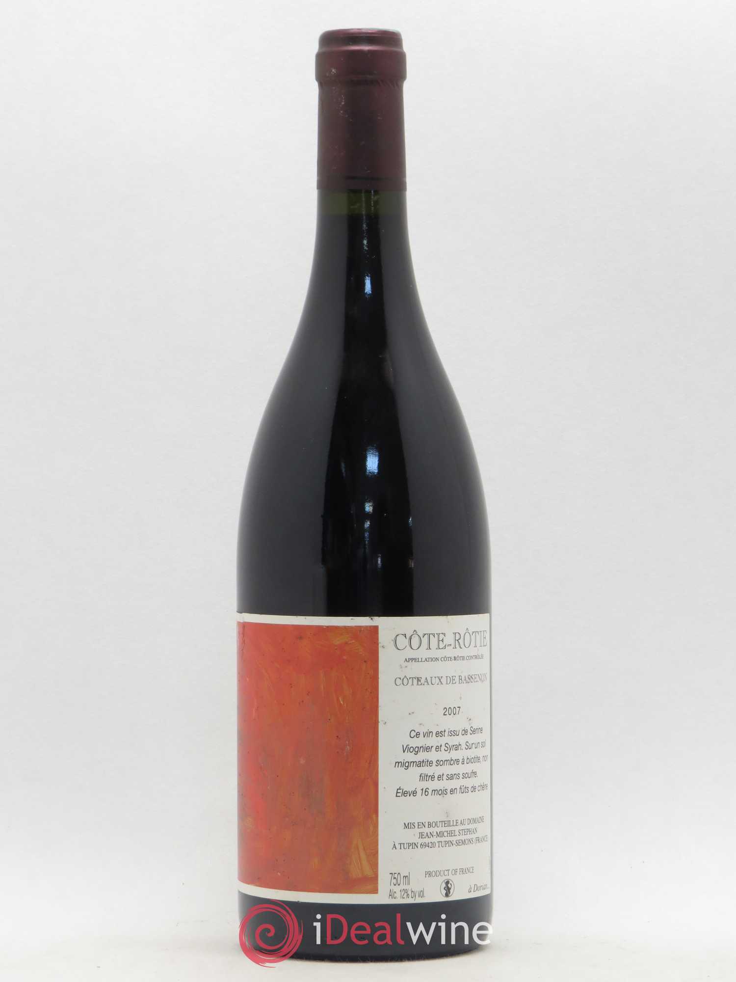 Côte-Rôtie Coteaux de Bassenon Jean-Michel Stephan 2007 - Lot de 1 bouteille - 0