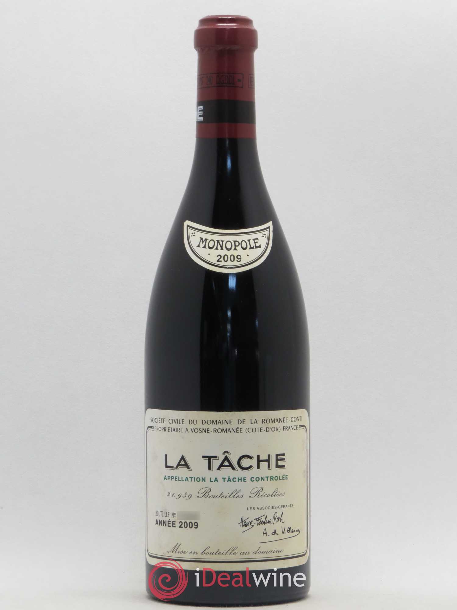 La Tâche Grand Cru Domaine de la Romanée-Conti 2009 - Lot de 1 bouteille - 0