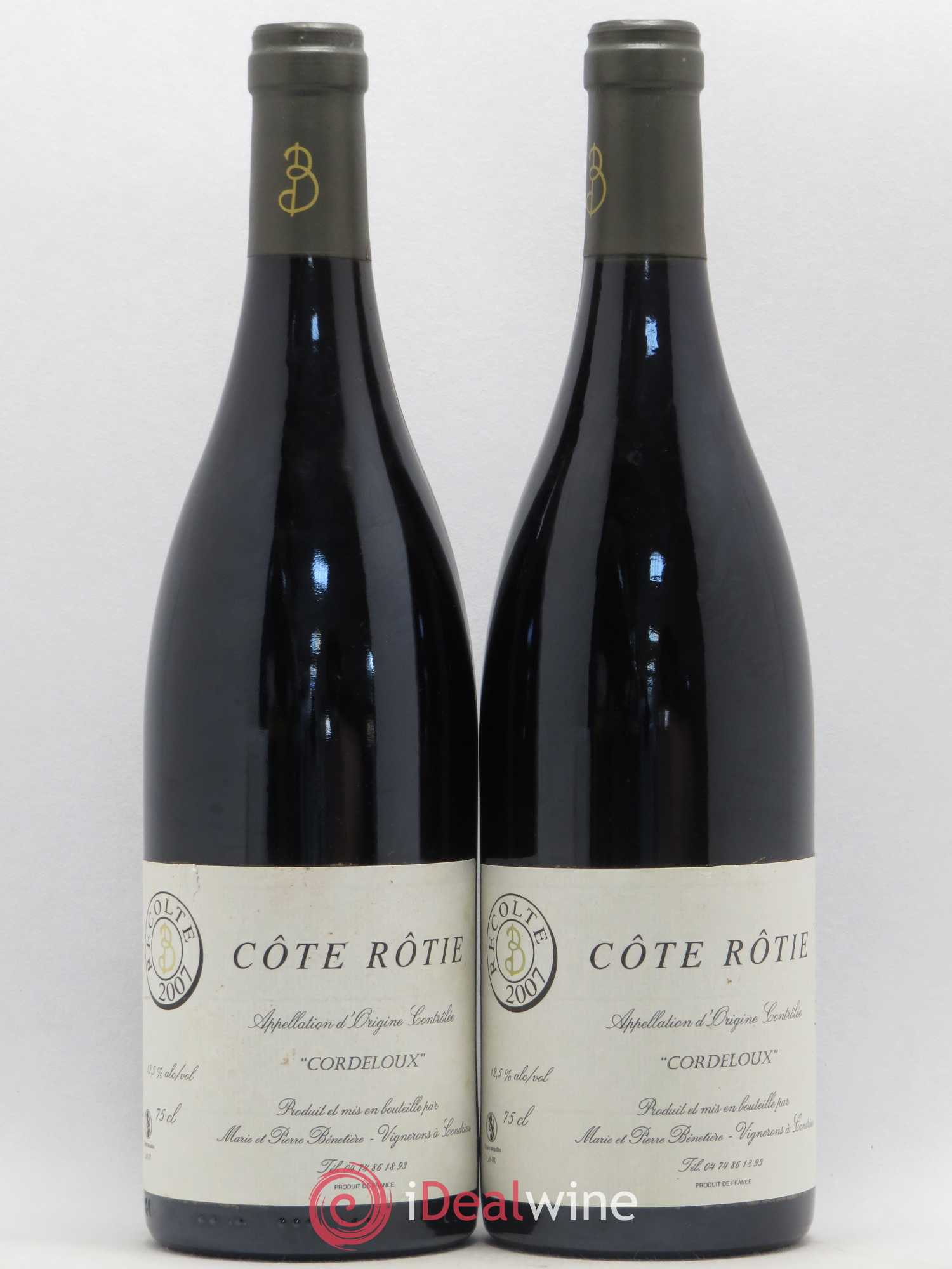 Côte-Rôtie Cordeloux Marie et Pierre Bénetière (Domaine) 2007 - Lot de 2 bouteilles - 0