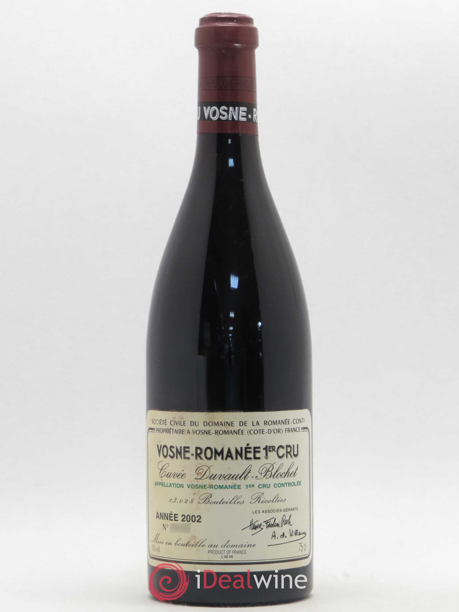 Vosne-Romanée 1er Cru Cuvée Duvault Blochet Domaine de la Romanée-Conti 2002 - Lot de 1 bouteille - 0