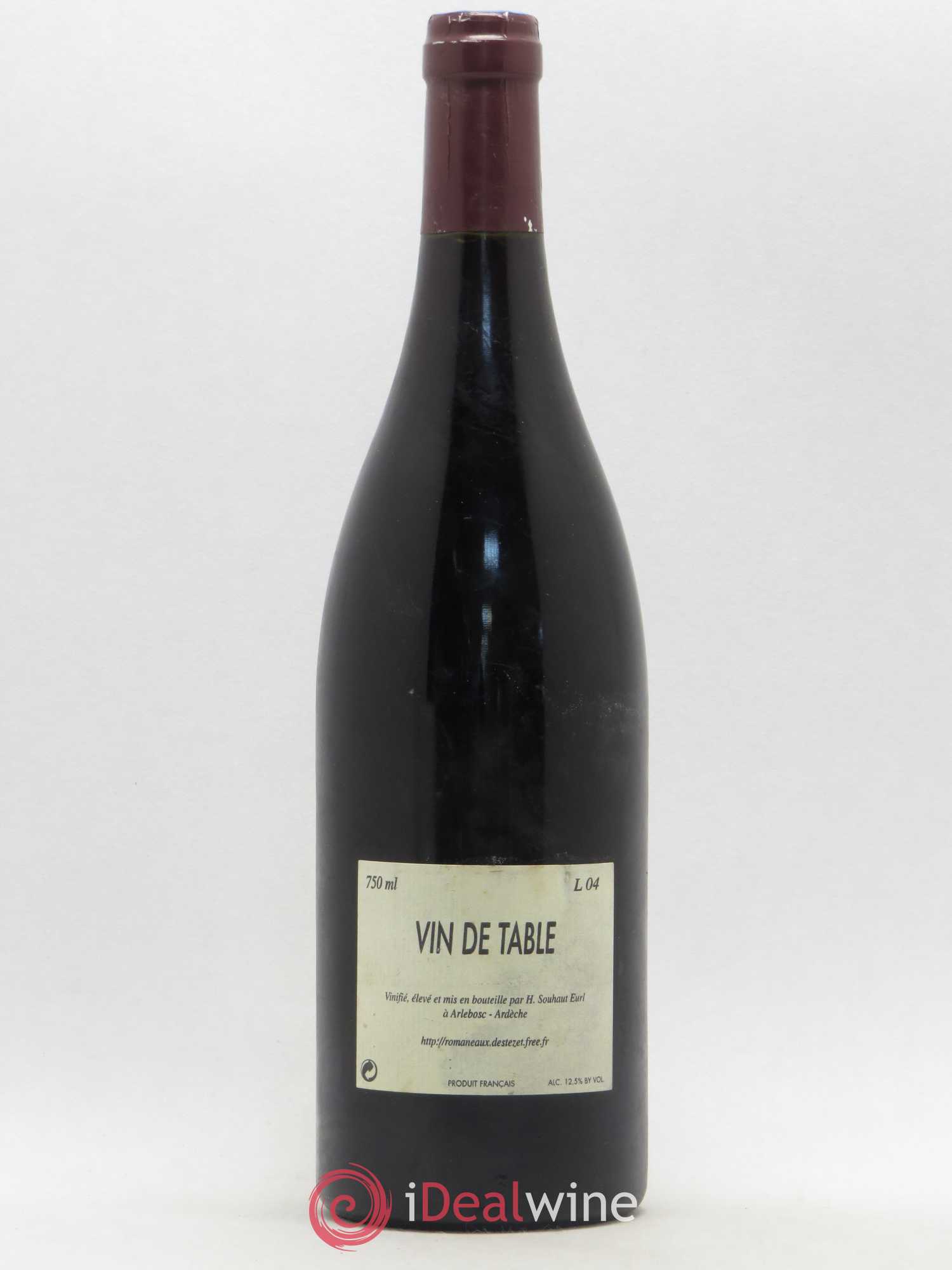 Vin de Table Sainte Epine Hervé Souhaut - Domaine Romaneaux-Destezet 2004 - Posten von 1 Flasche - 1
