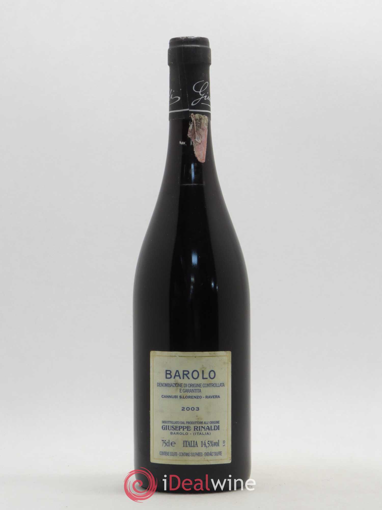 Barolo DOCG Cannubi San Lorenzo Ravera Giuseppe Rinaldi 2003 - Posten von 1 Flasche - 1