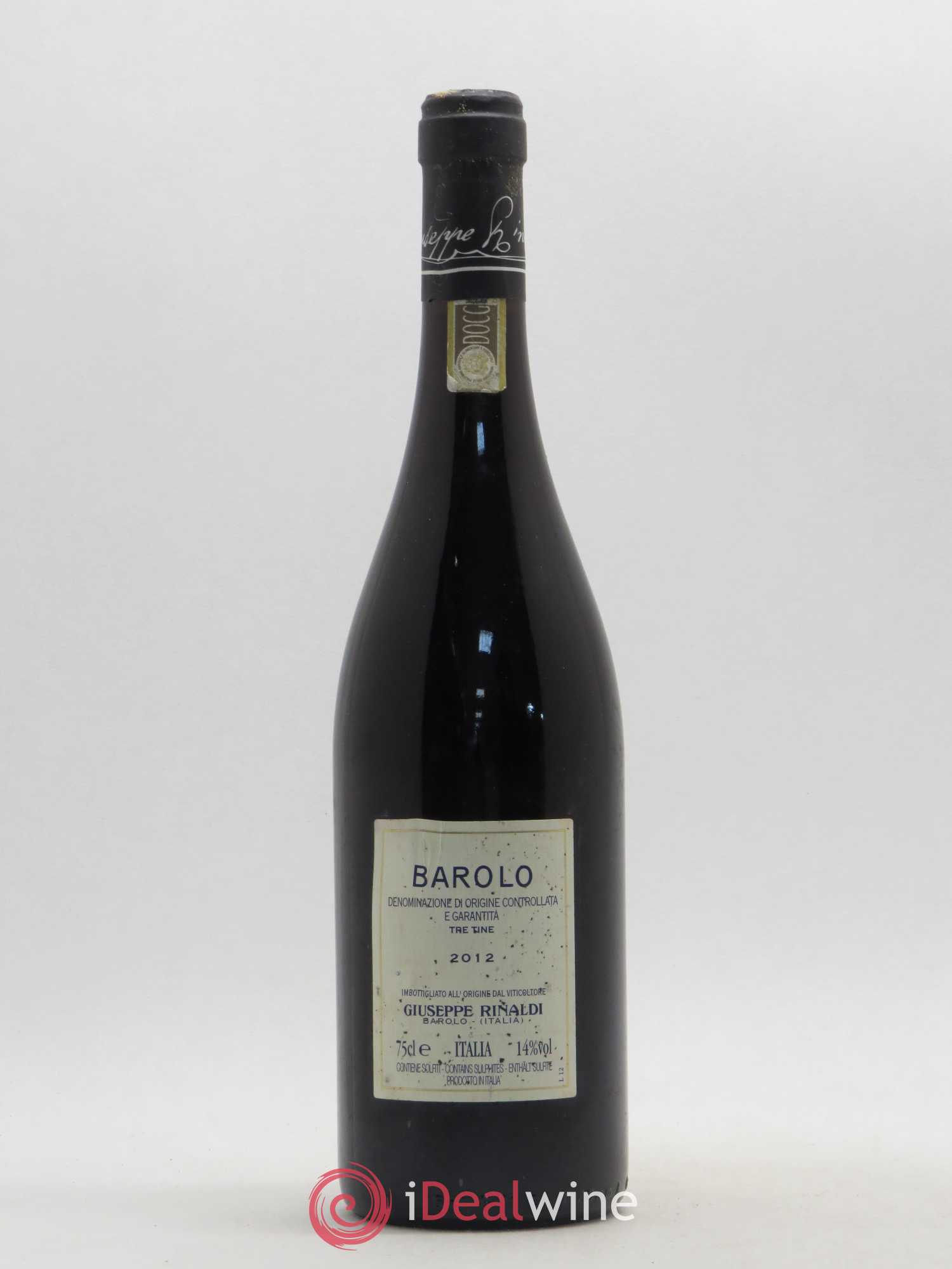 Barolo DOCG Tre Tine Giuseppe Rinaldi 2012 - Lot de 1 bouteille - 1