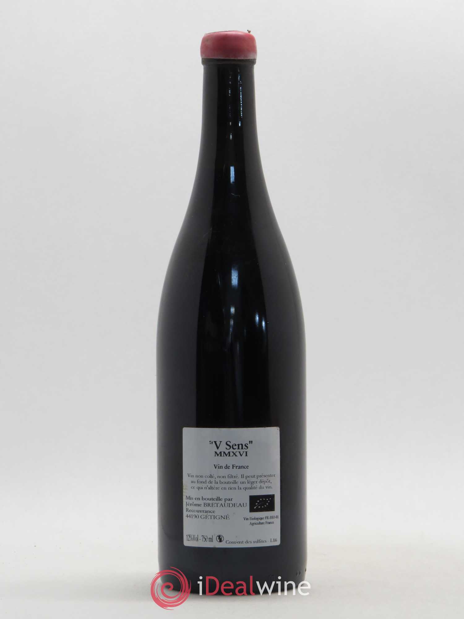 Vin de France V Sens Jérôme Bretaudeau - Domaine de Bellevue 2016 - Lot de 1 bouteille - 1