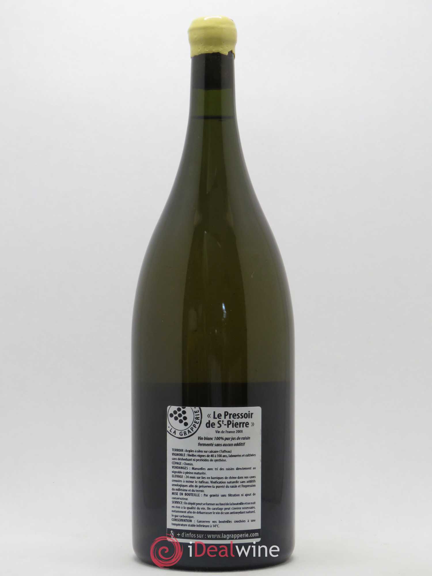 Vin de France Pressoir de Saint-Pierre La Grapperie 2008 - Lot de 1 magnum - 1