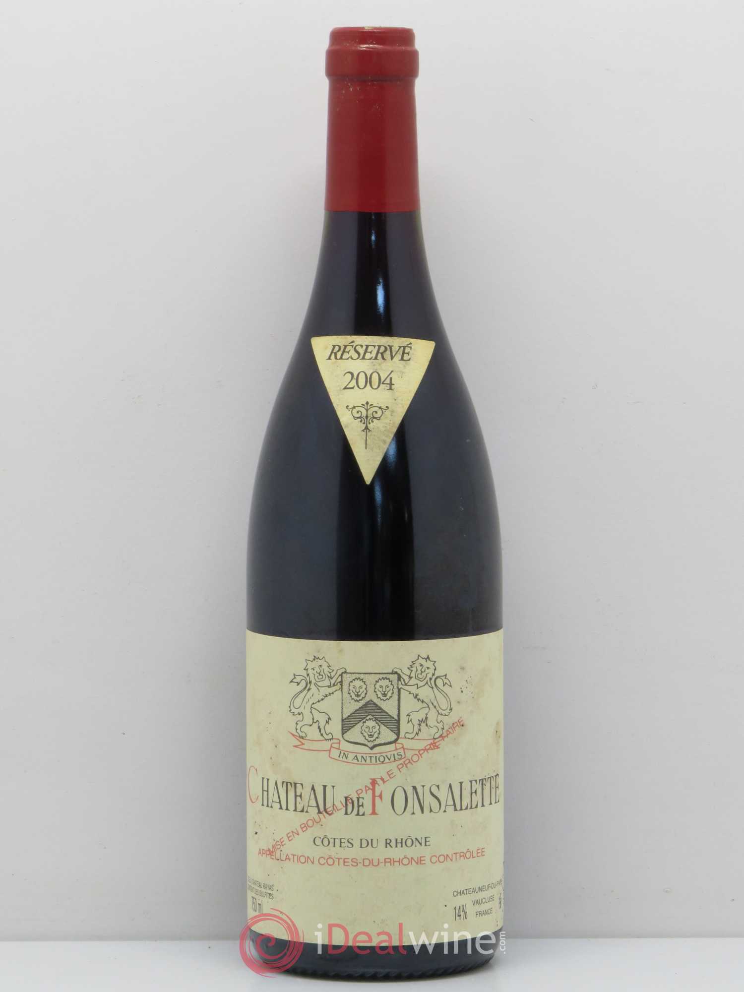 Côtes-du-Rhône Château de Fonsalette Emmanuel Reynaud 2004 - Lot de 1 bouteille - 0