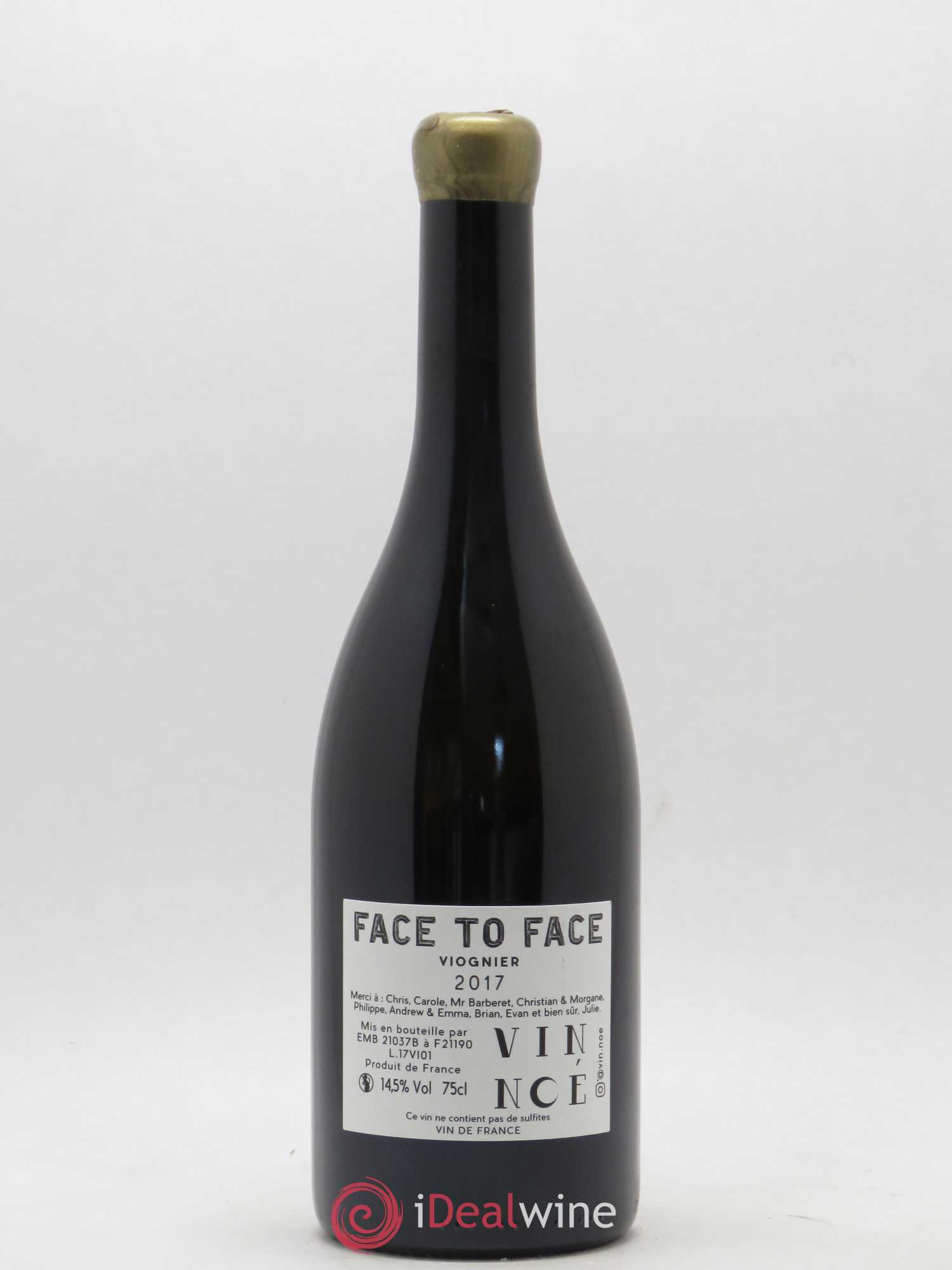 Vin de France Viognier Face to Face Domaine Vin Noé 2017 - Lot de 1 bouteille - 1