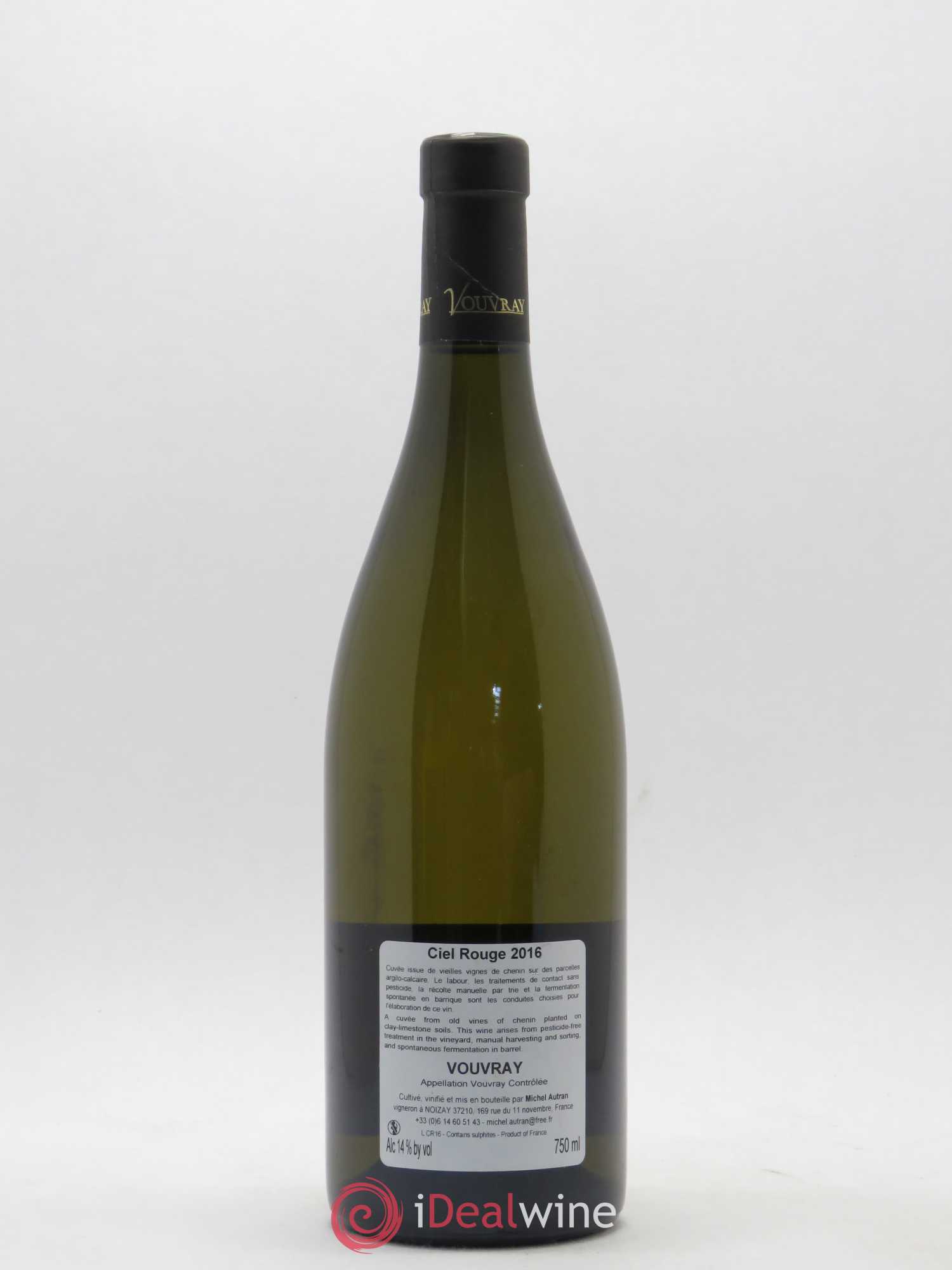 Vouvray Michel Autran Ciel Rouge 2016 - Posten von 1 Flasche - 1