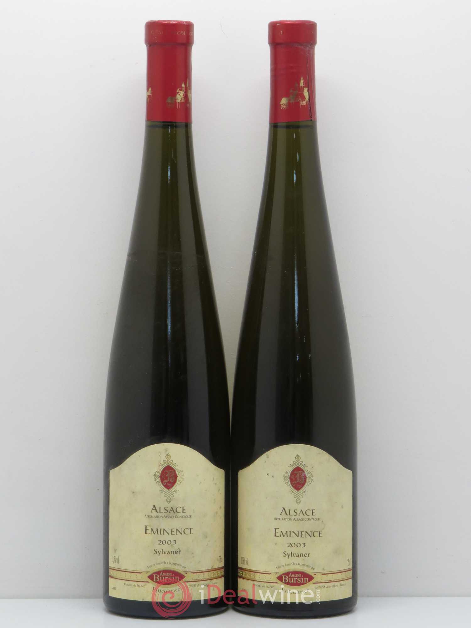 Sylvaner Eminence Domaine Agathe Bursin (sans prix de réserve) 2003 - Posten von 2 Flaschen - 0