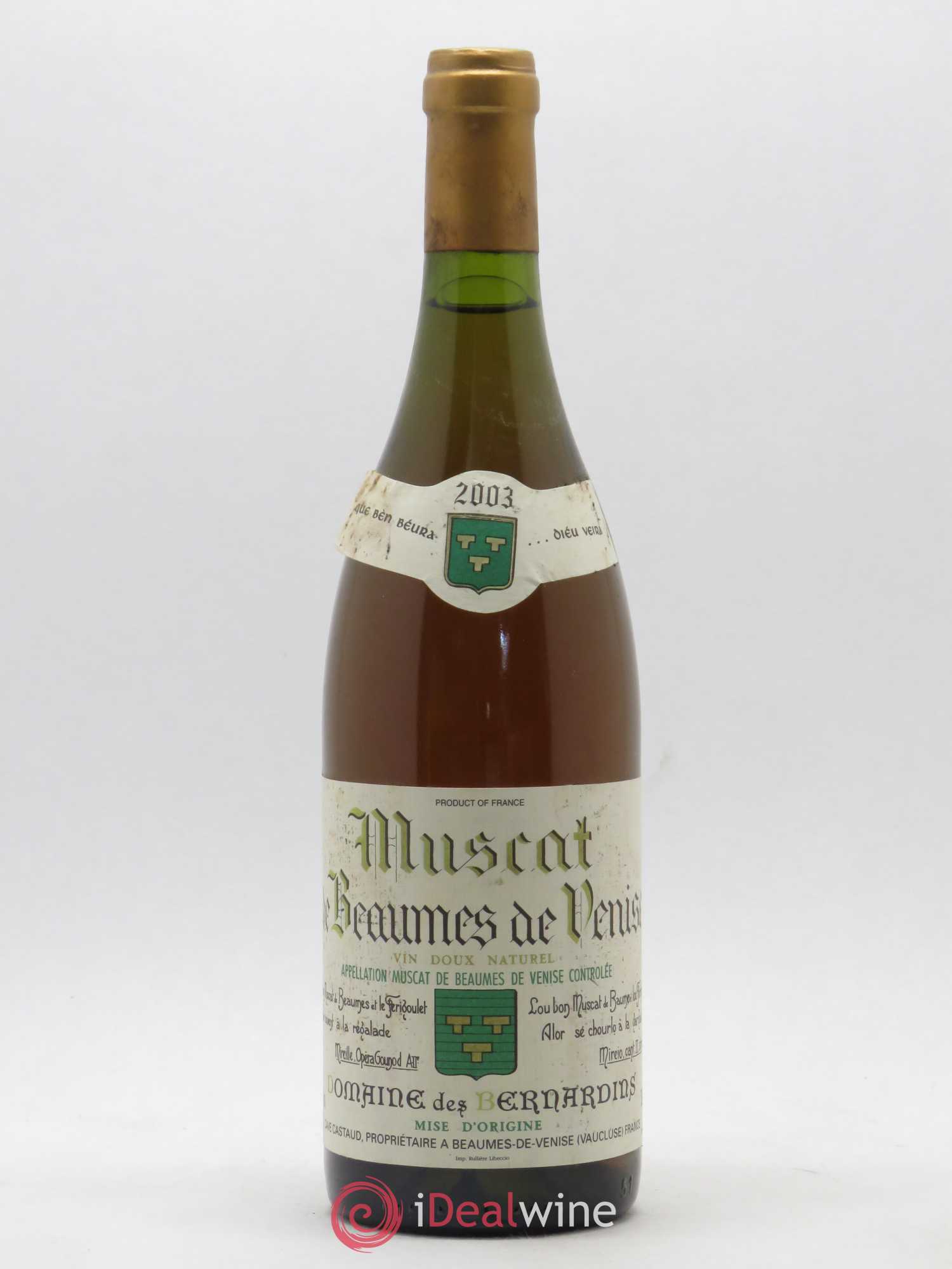 Muscat de Beaumes de Venise des Bernardins (Domaine) 2003 - Lot of 1 bottle - 0