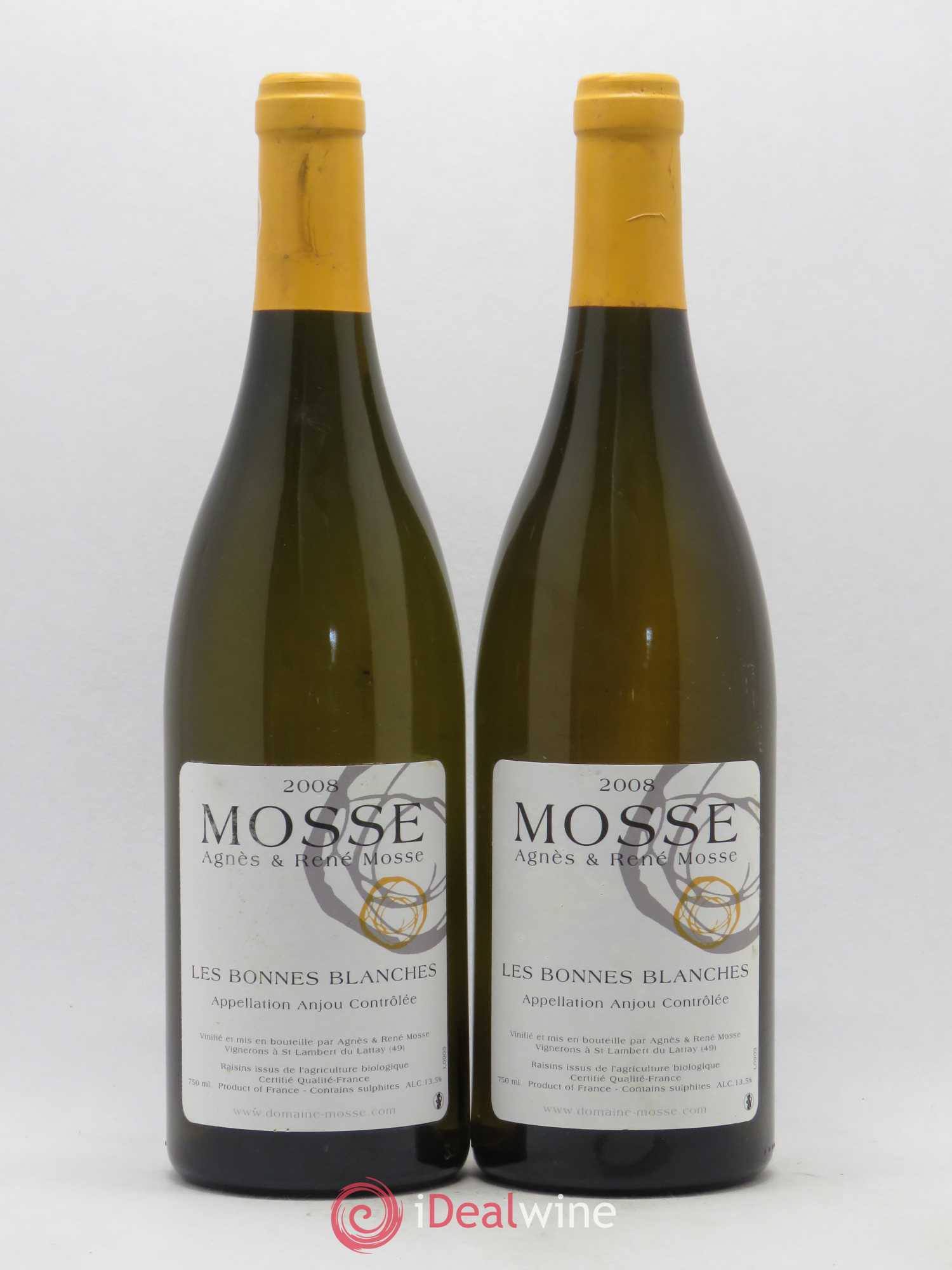 Anjou Les Bonnes Blanches Mosse (Domaine) 2008 - Lotto di 2 bottiglie - 0