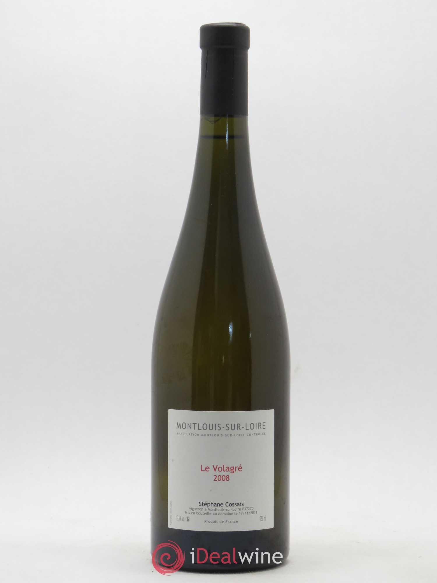 Montlouis-sur-Loire Le Volagré Stéphane Cossais 2008 - Lot de 1 bouteille - 0