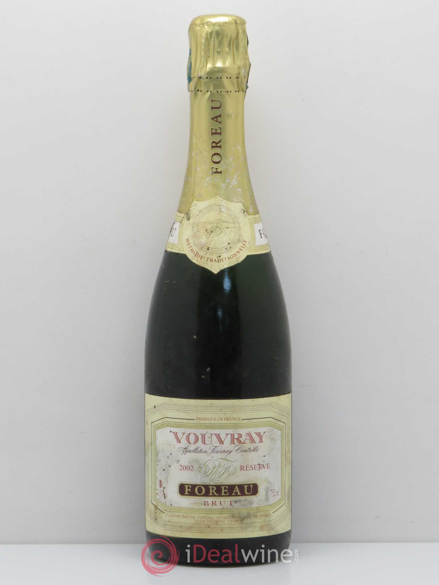 Vouvray Méthode Traditionnelle Brut Reserve Clos Naudin - Philippe Foreau 2002 - Lot de 1 bouteille - 0