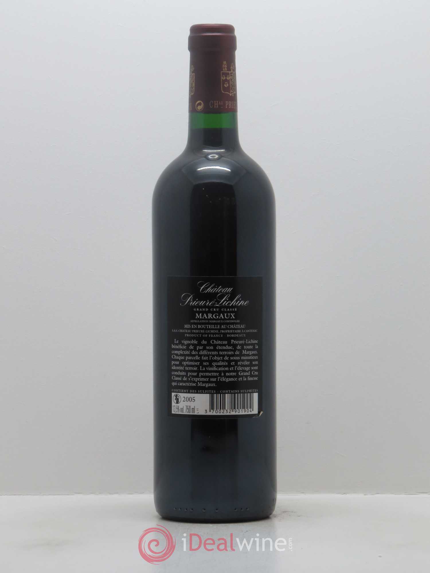 Château Prieuré Lichine 4ème Grand Cru Classé 2005 - Lot de 1 bouteille - 1