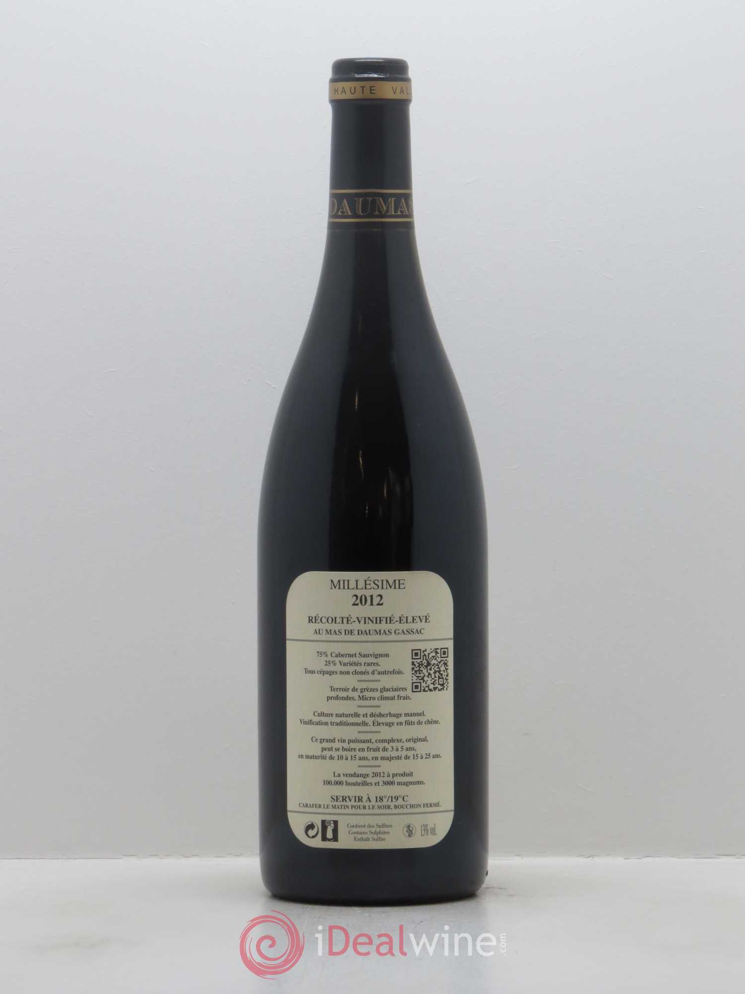 Saint-Guilhem-le-Désert - Cité d'Aniane Mas Daumas Gassac Famille Guibert de La Vaissière 2012 - Lot de 1 bouteille - 1