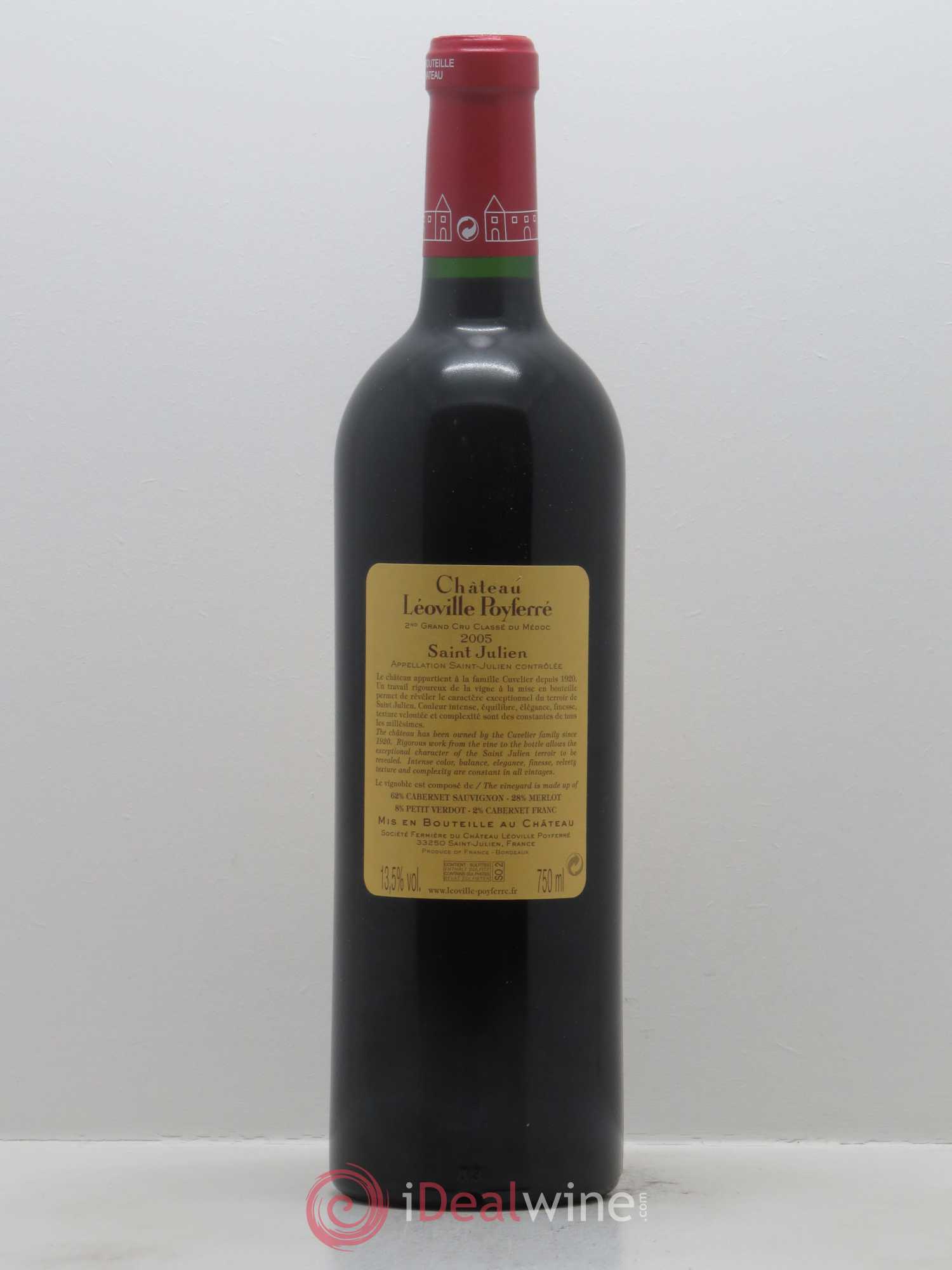 Château Léoville Poyferré 2ème Grand Cru Classé 2005 - Lot de 1 bouteille - 1