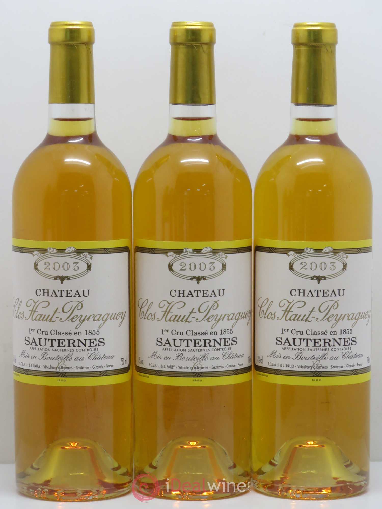 Clos Haut-Peyraguey 1er Grand Cru Classé 2003 - Lotto di 6 bottiglie - 2