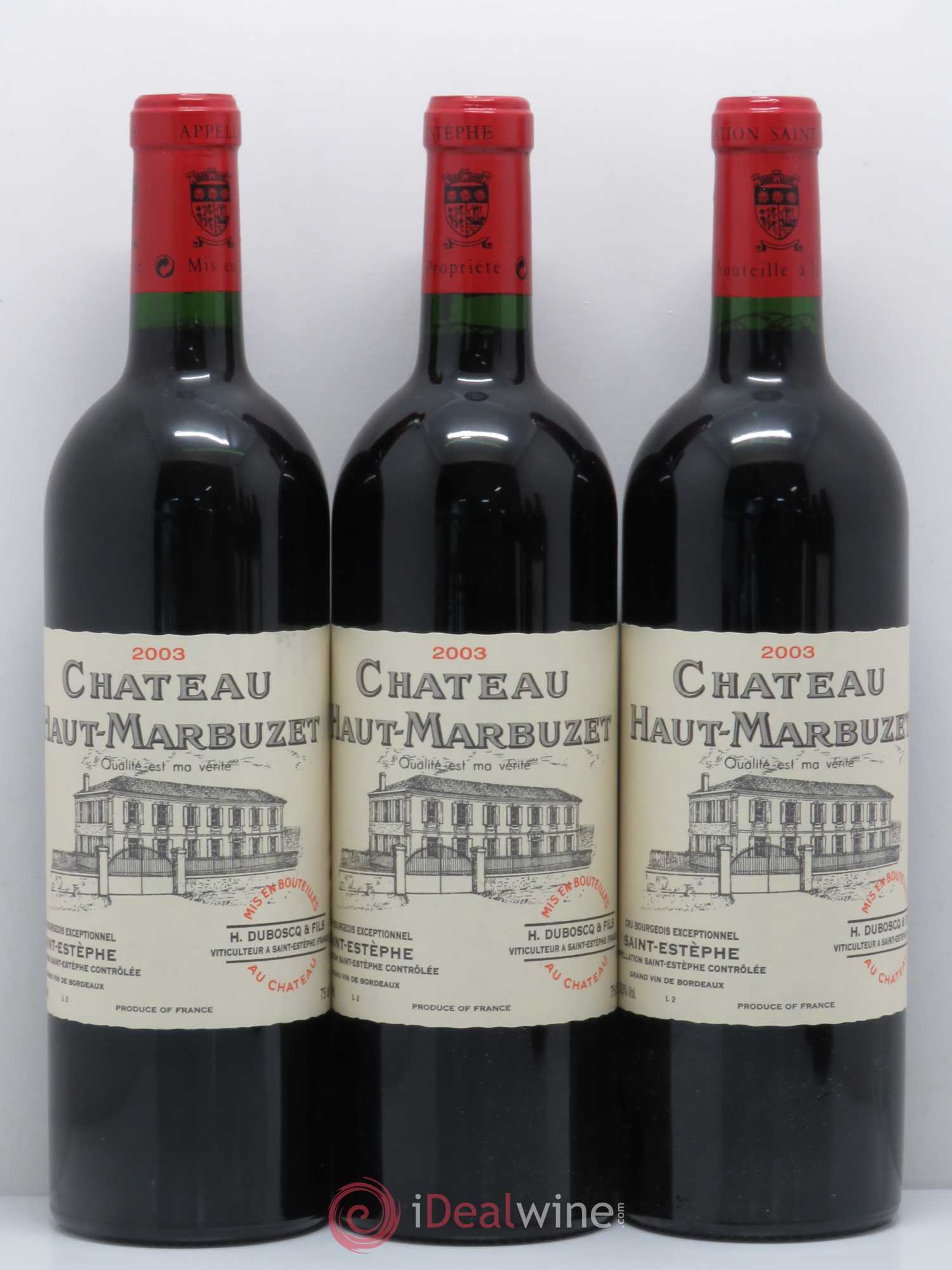 Château Haut Marbuzet 2003 - Lot de 6 bouteilles - 1