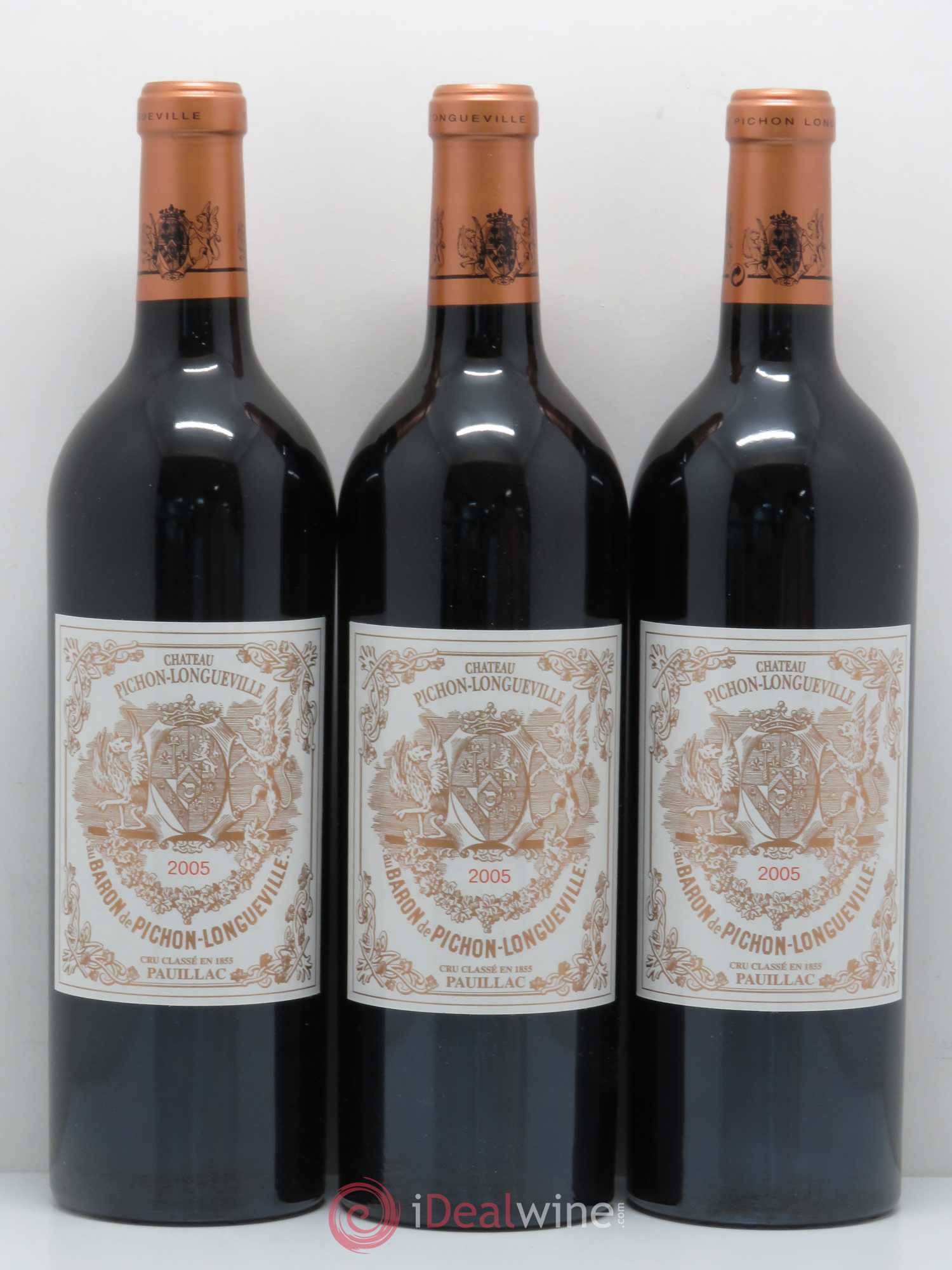 Pichon Longueville Baron 2ème Grand Cru Classé 2005 - Lot de 3 bouteilles - 0