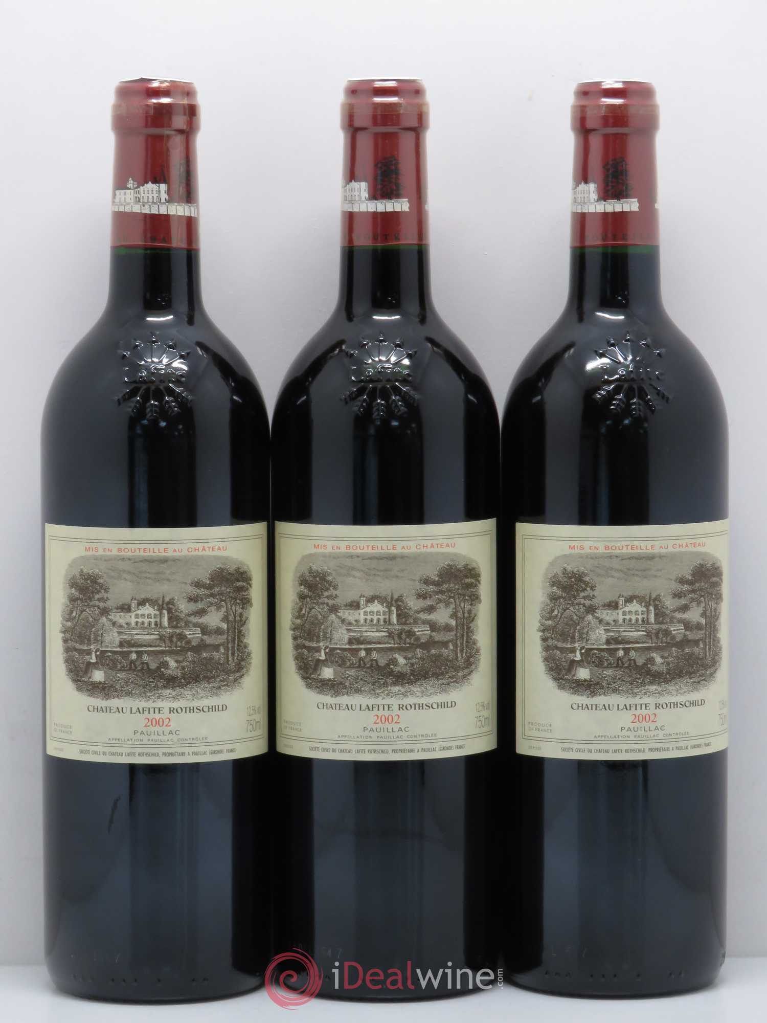 Château Lafite Rothschild 1er Grand Cru Classé 2002 - Lot de 3 bouteilles - 0