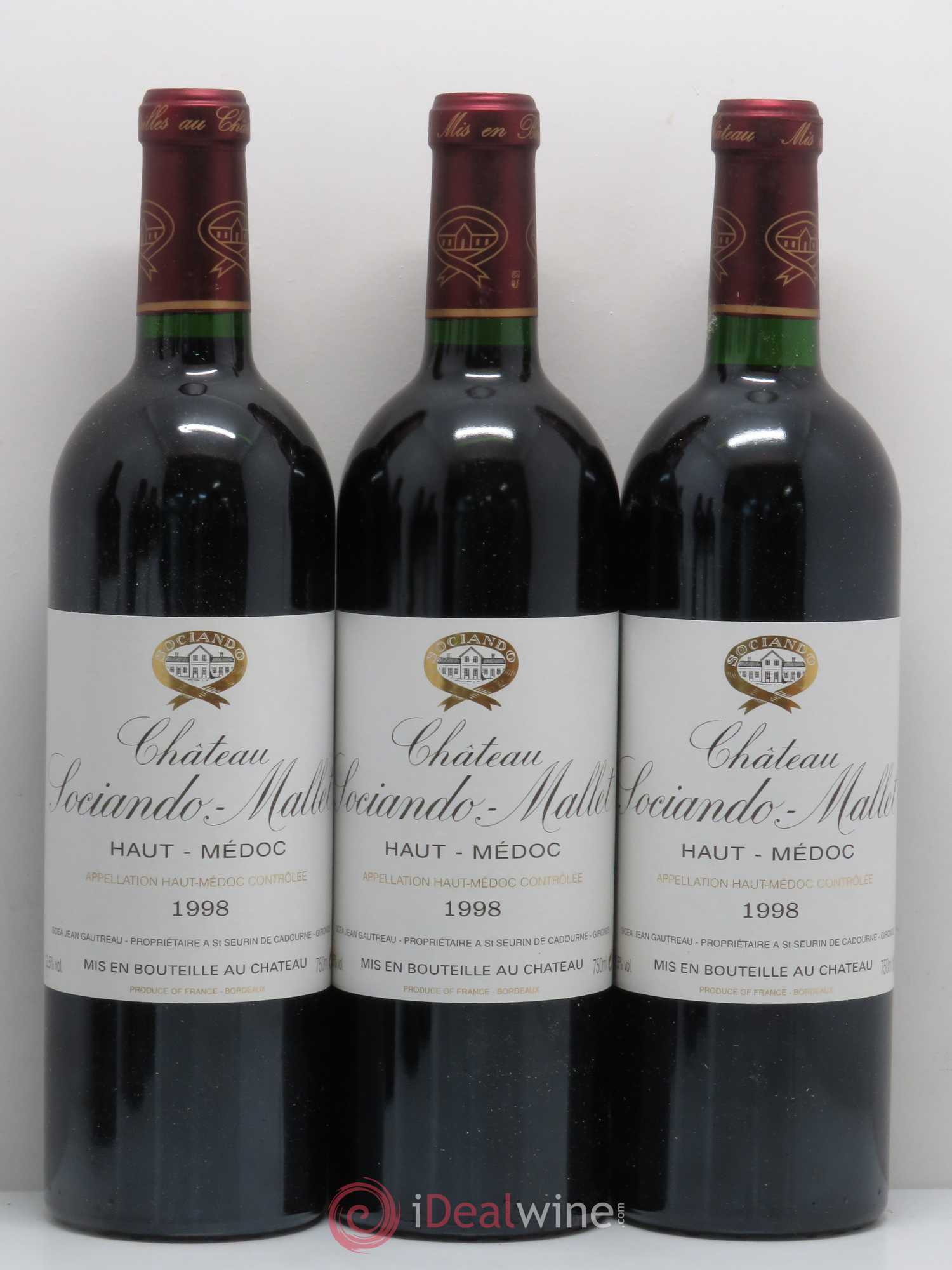 Château Sociando Mallet 1998 - Lot de 6 bouteilles - 2