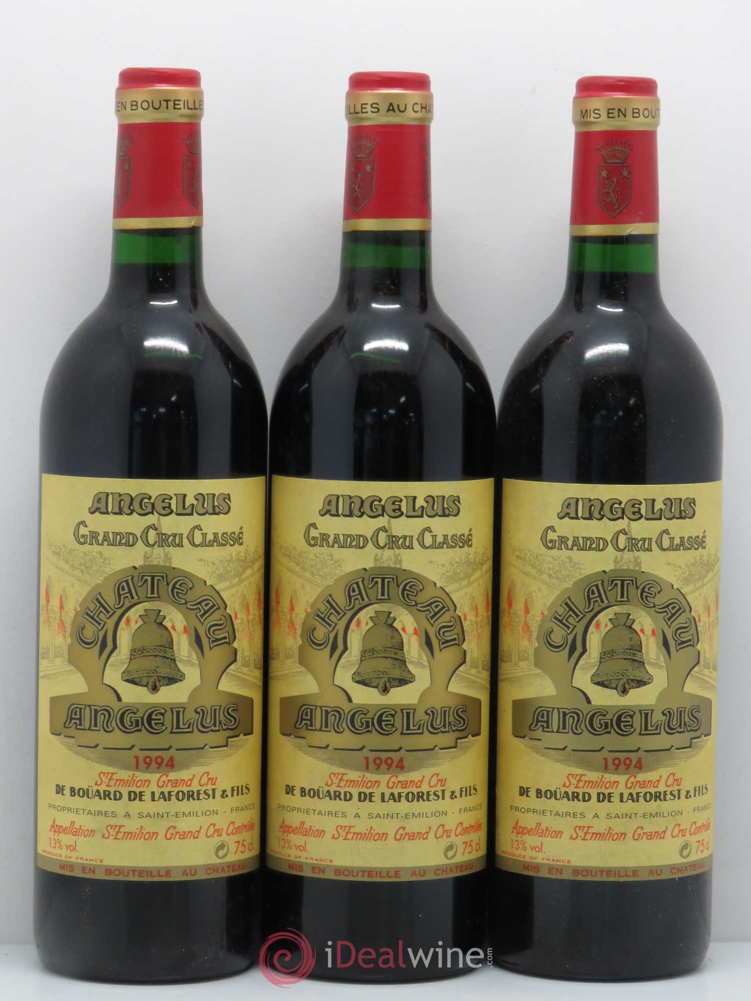 Château Angélus 1er Grand Cru Classé A 1994 - Lot de 3 bouteilles - 0