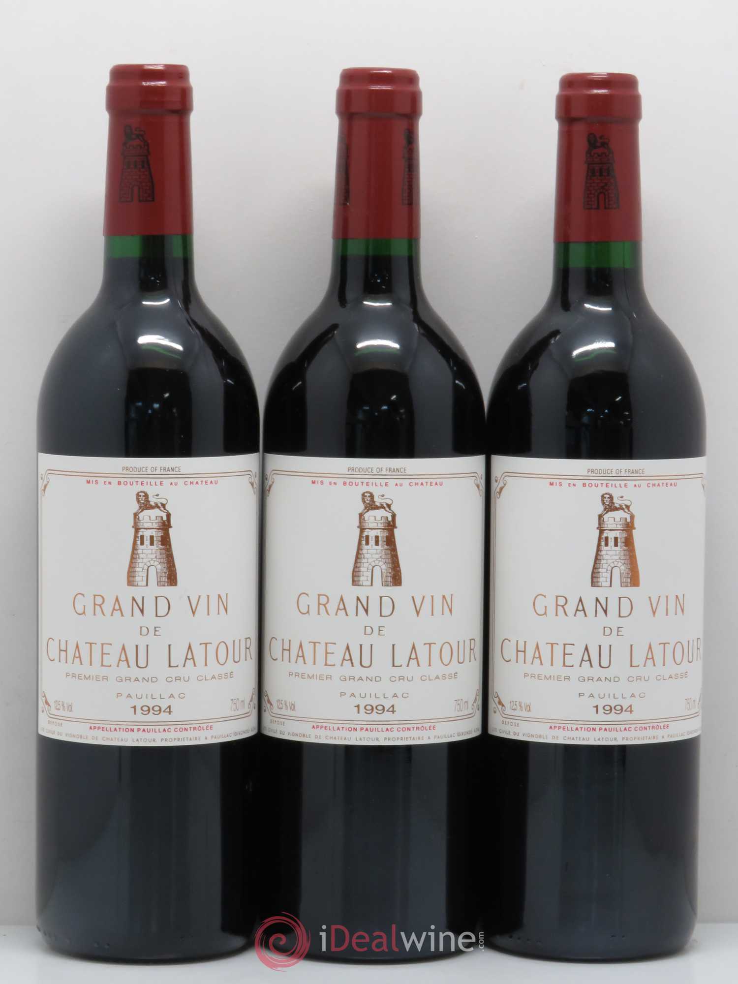 Château Latour 1er Grand Cru Classé 1994 - Lot de 3 bouteilles - 0