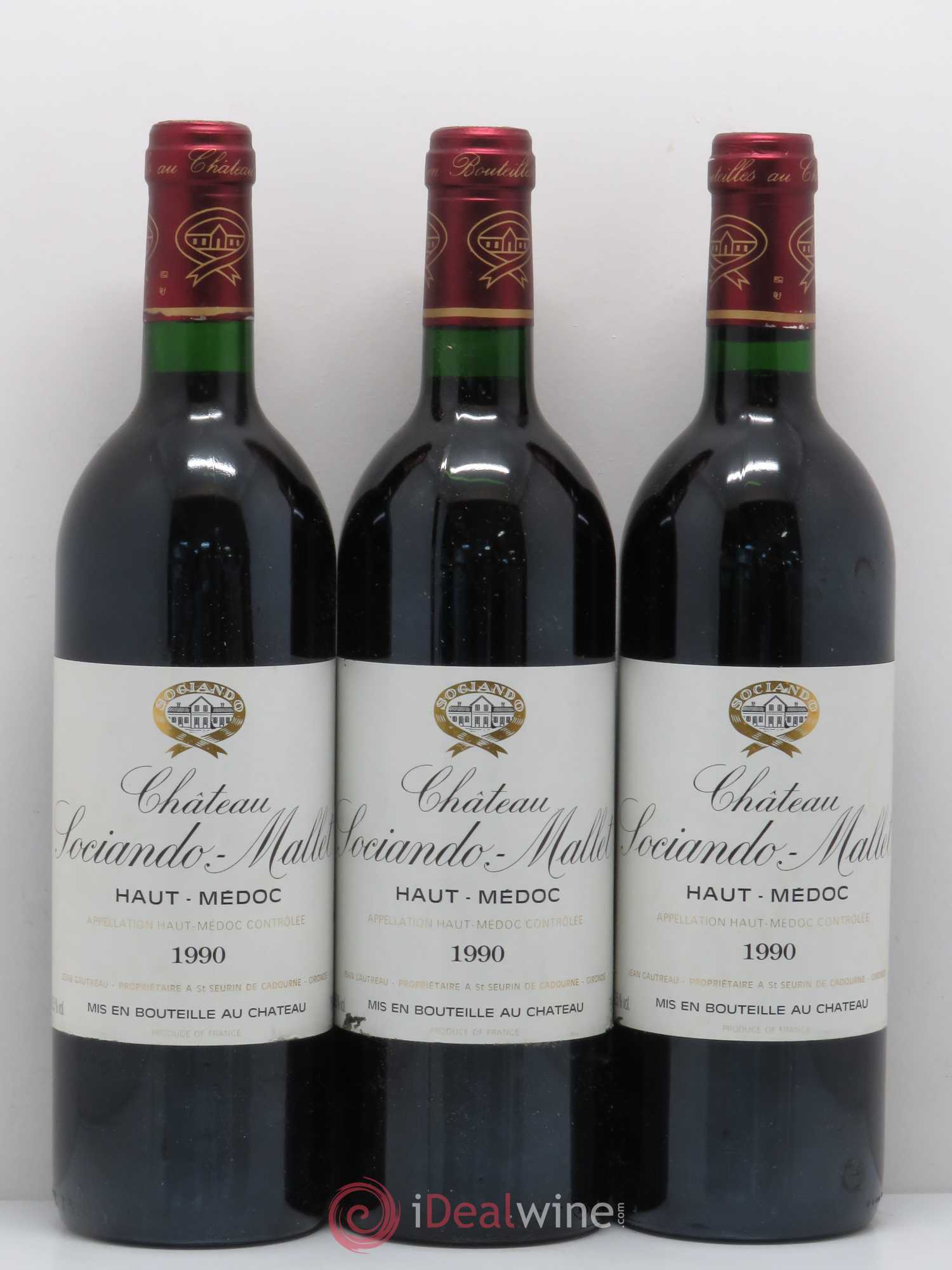 Château Sociando Mallet 1990 - Lot de 6 bouteilles - 2