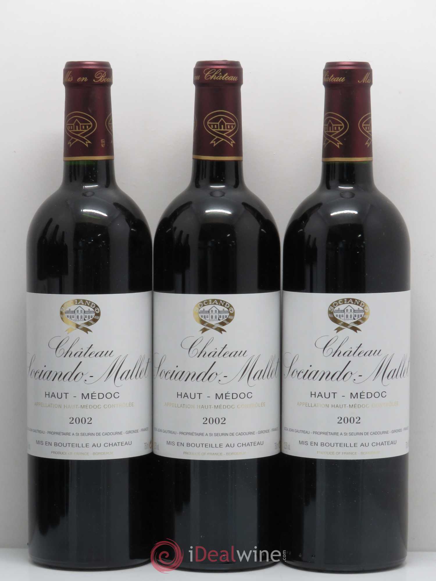 Château Sociando Mallet 2002 - Lot de 6 bouteilles - 1