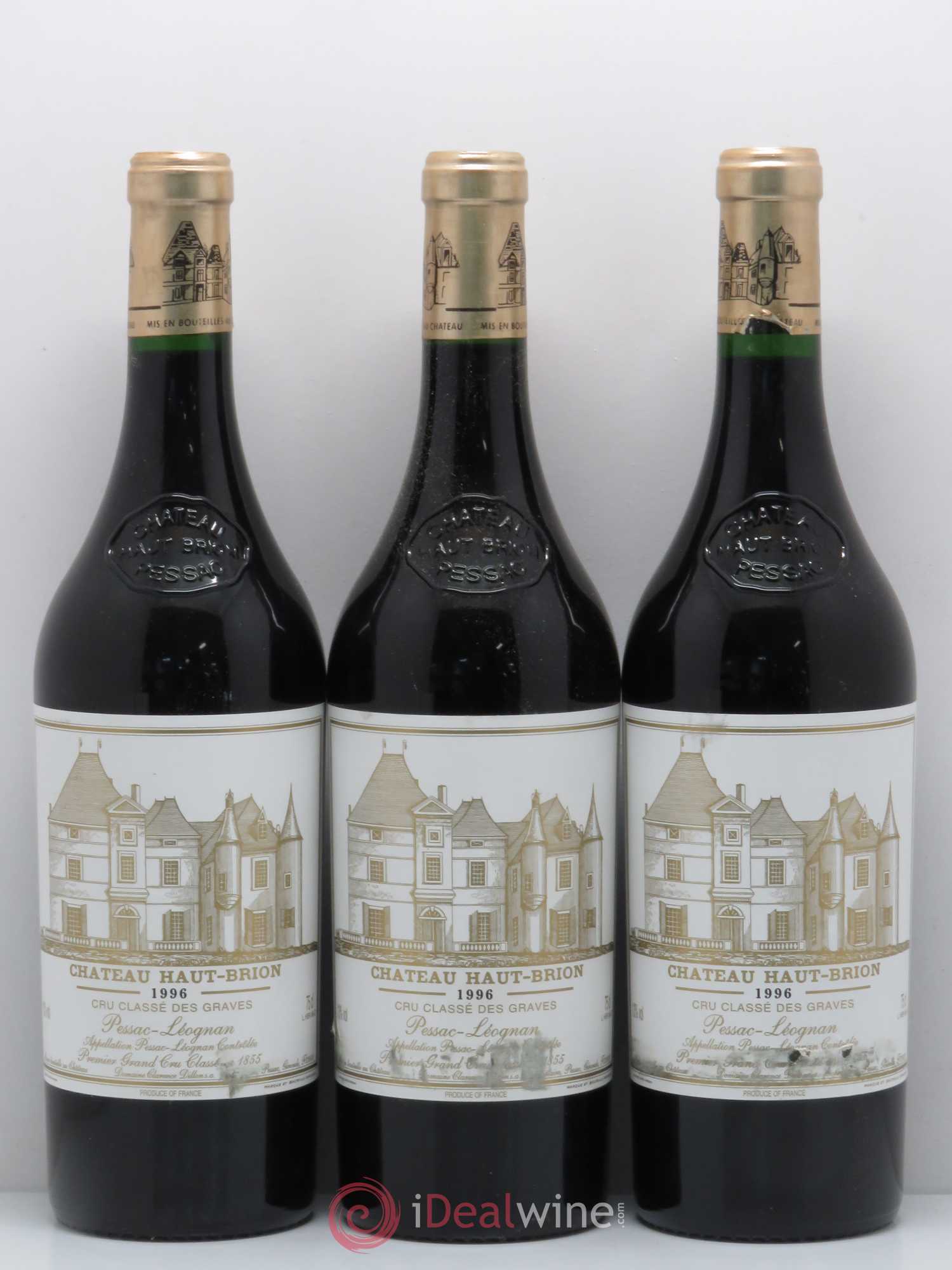 Château Haut Brion 1er Grand Cru Classé 1996 - Lot de 3 bouteilles - 0