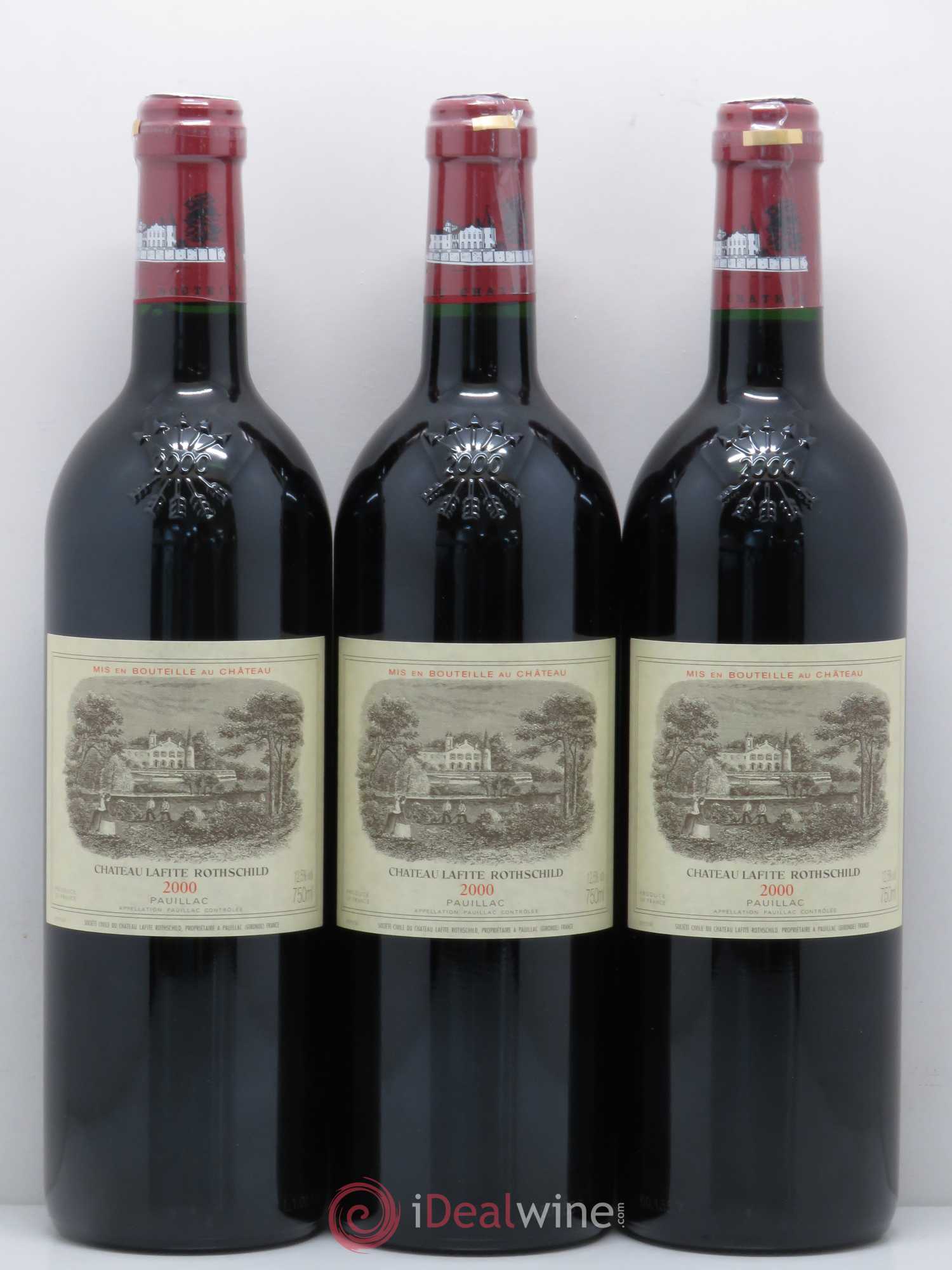 Château Lafite Rothschild 1er Grand Cru Classé 2000 - Lot de 3 bouteilles - 0
