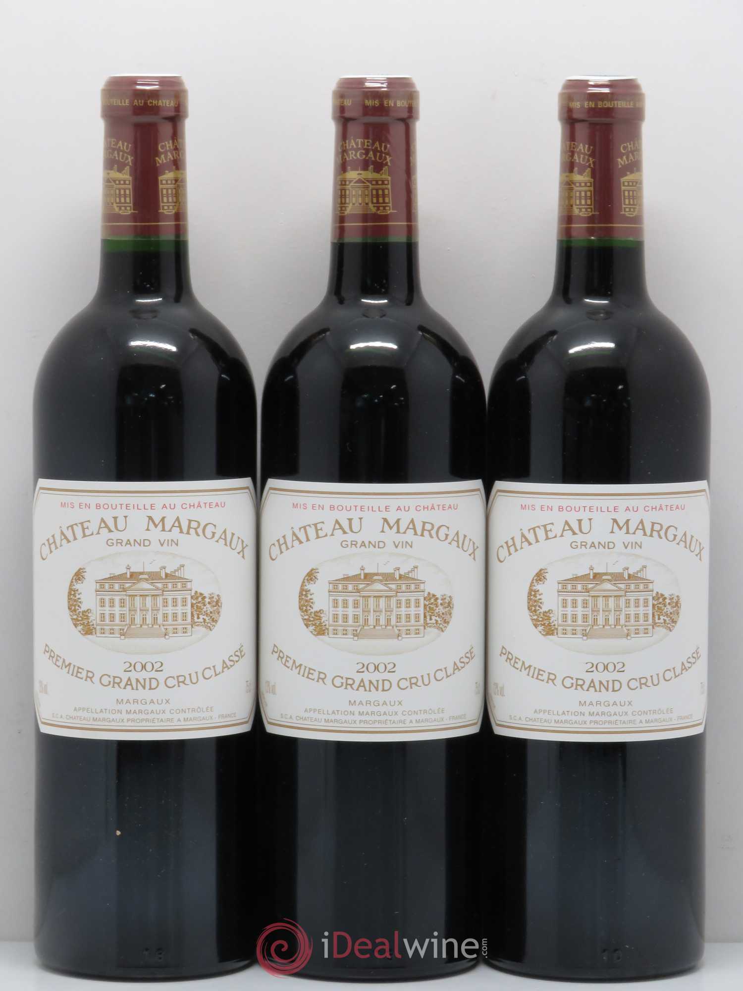 Château Margaux 1er Grand Cru Classé 2002 - Lot de 3 bouteilles - 0