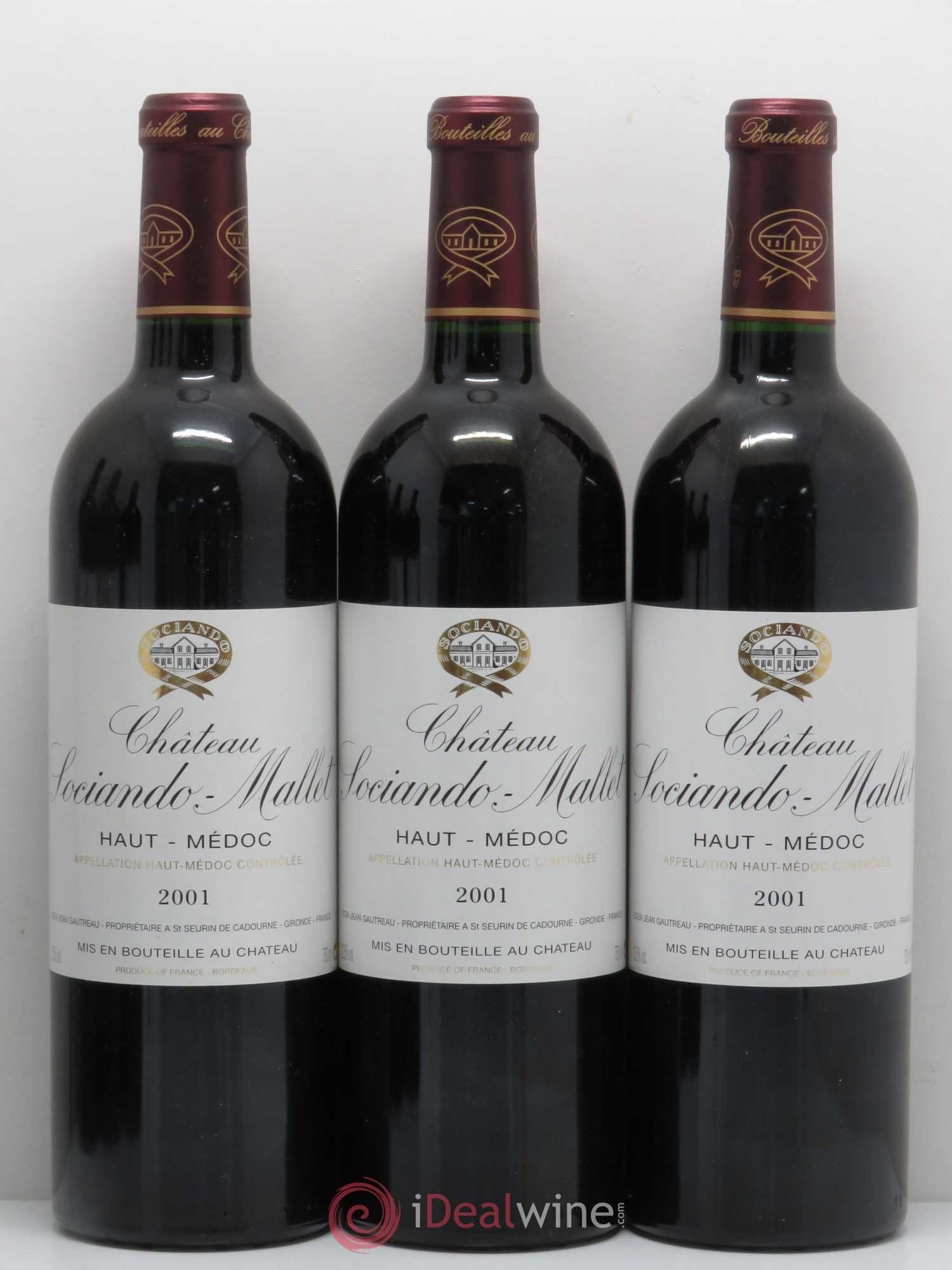 Château Sociando Mallet 2001 - Lot de 6 bouteilles - 1