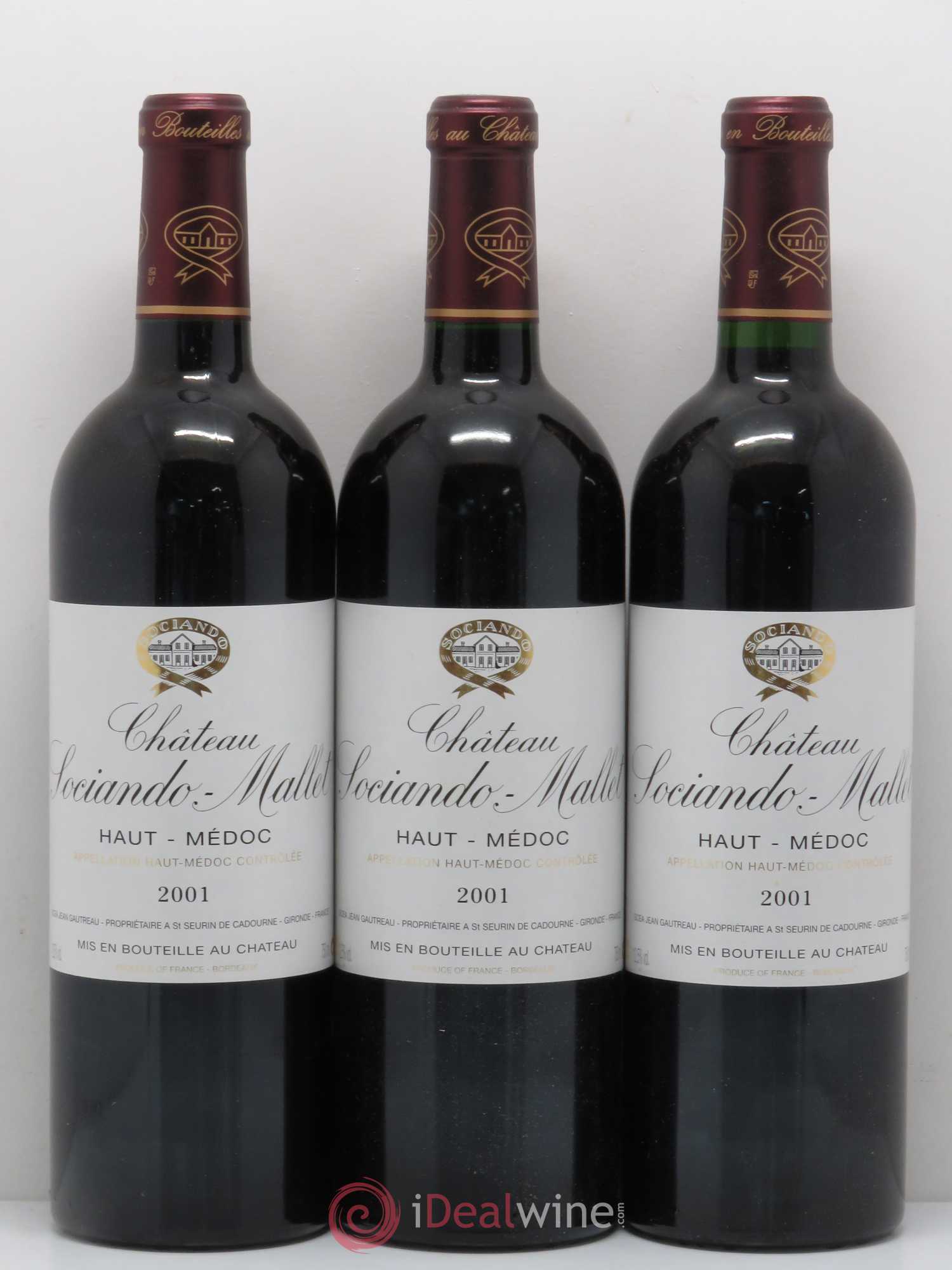 Château Sociando Mallet 2001 - Lot de 6 bouteilles - 2