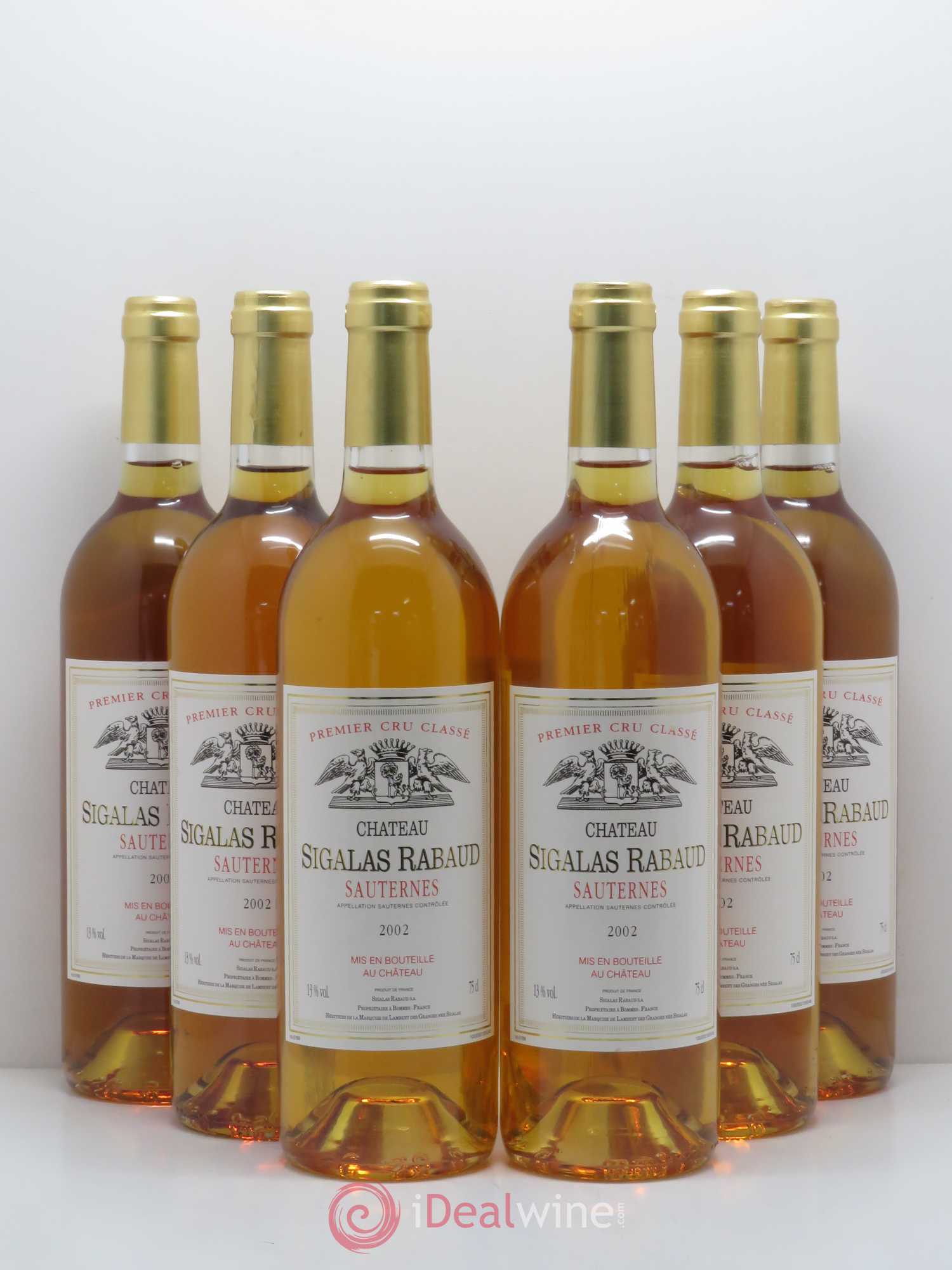 Château Sigalas Rabaud 1er Grand Cru Classé 2002 - Lotto di 6 bottiglie - 0