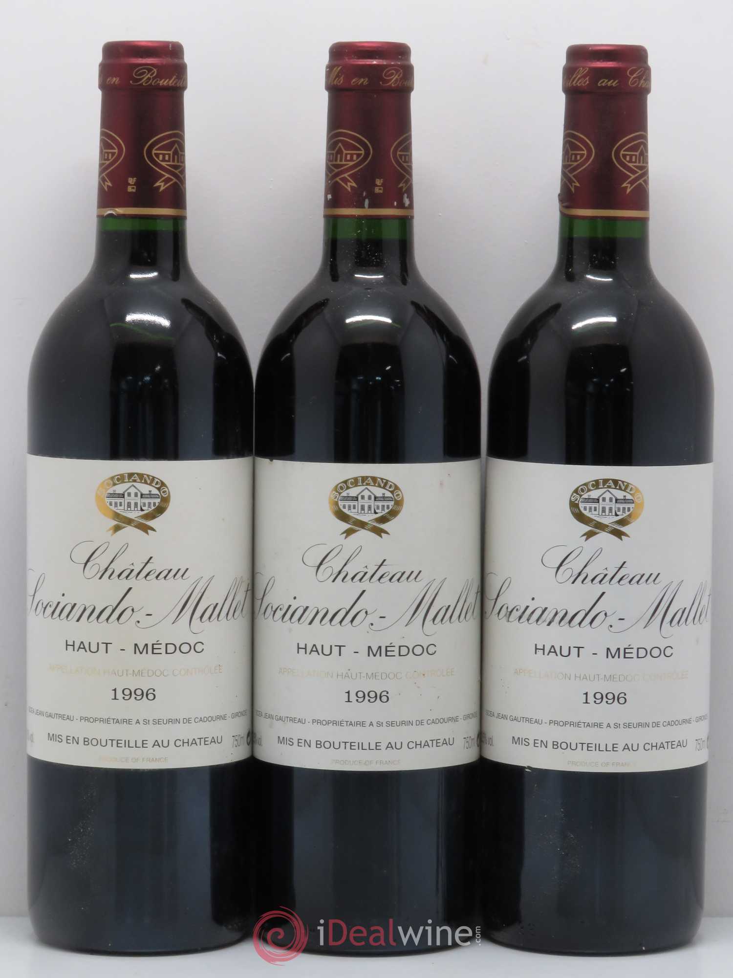 Château Sociando Mallet 1996 - Lot de 6 bouteilles - 2