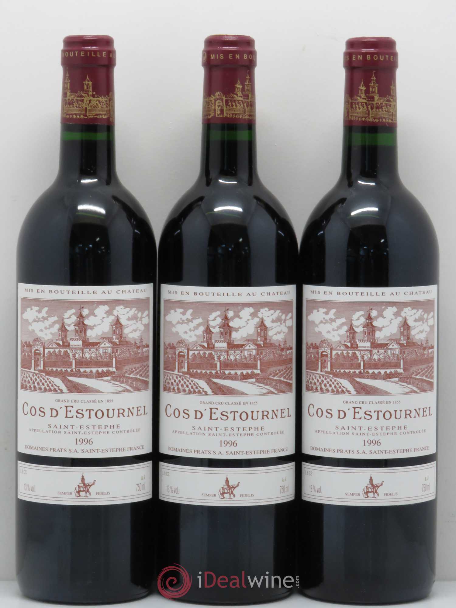 Cos d'Estournel 2ème Grand Cru Classé 1996 - Lot de 3 bouteilles - 0